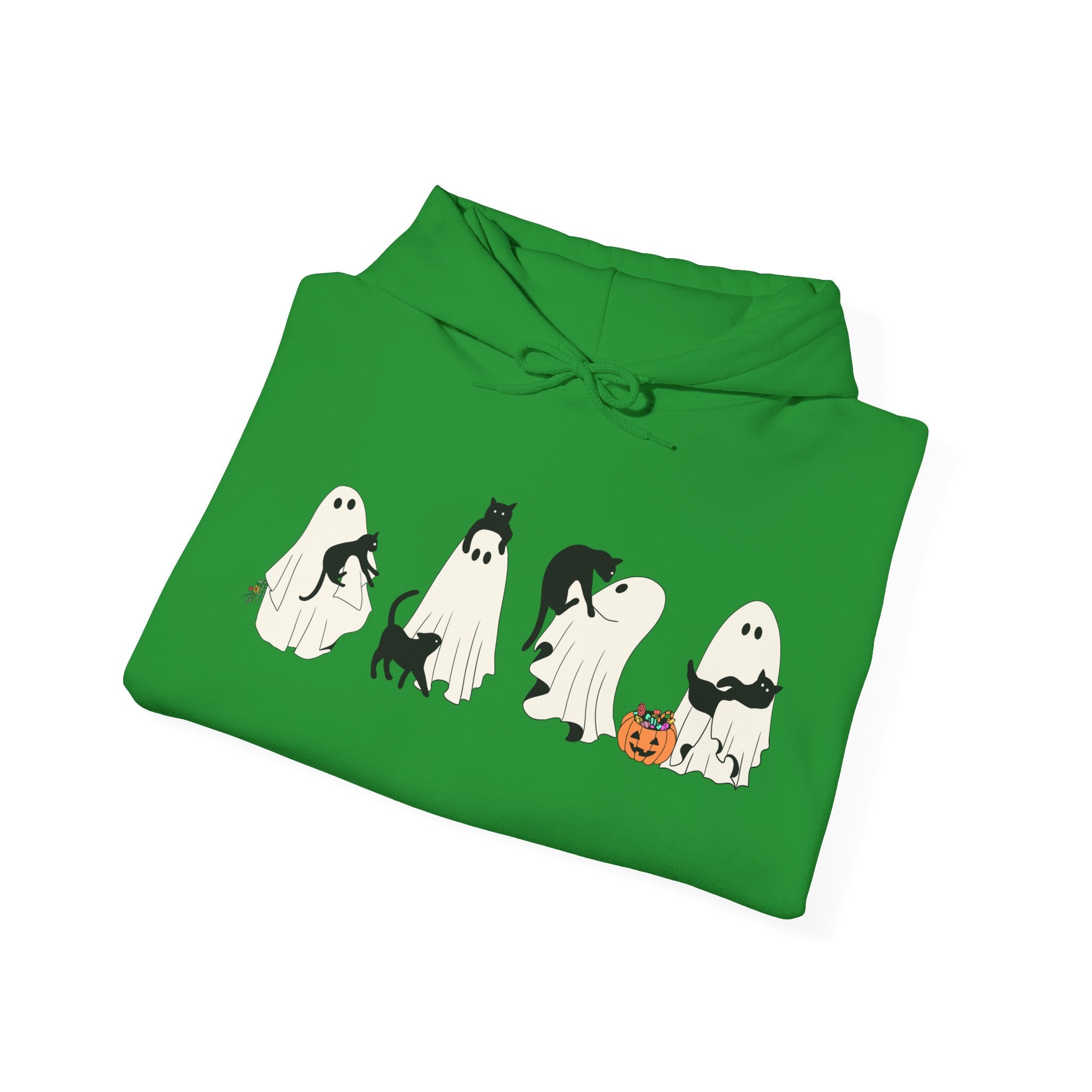 Ghost Cat Chaos – Halloween Cat-Themed Hoodie