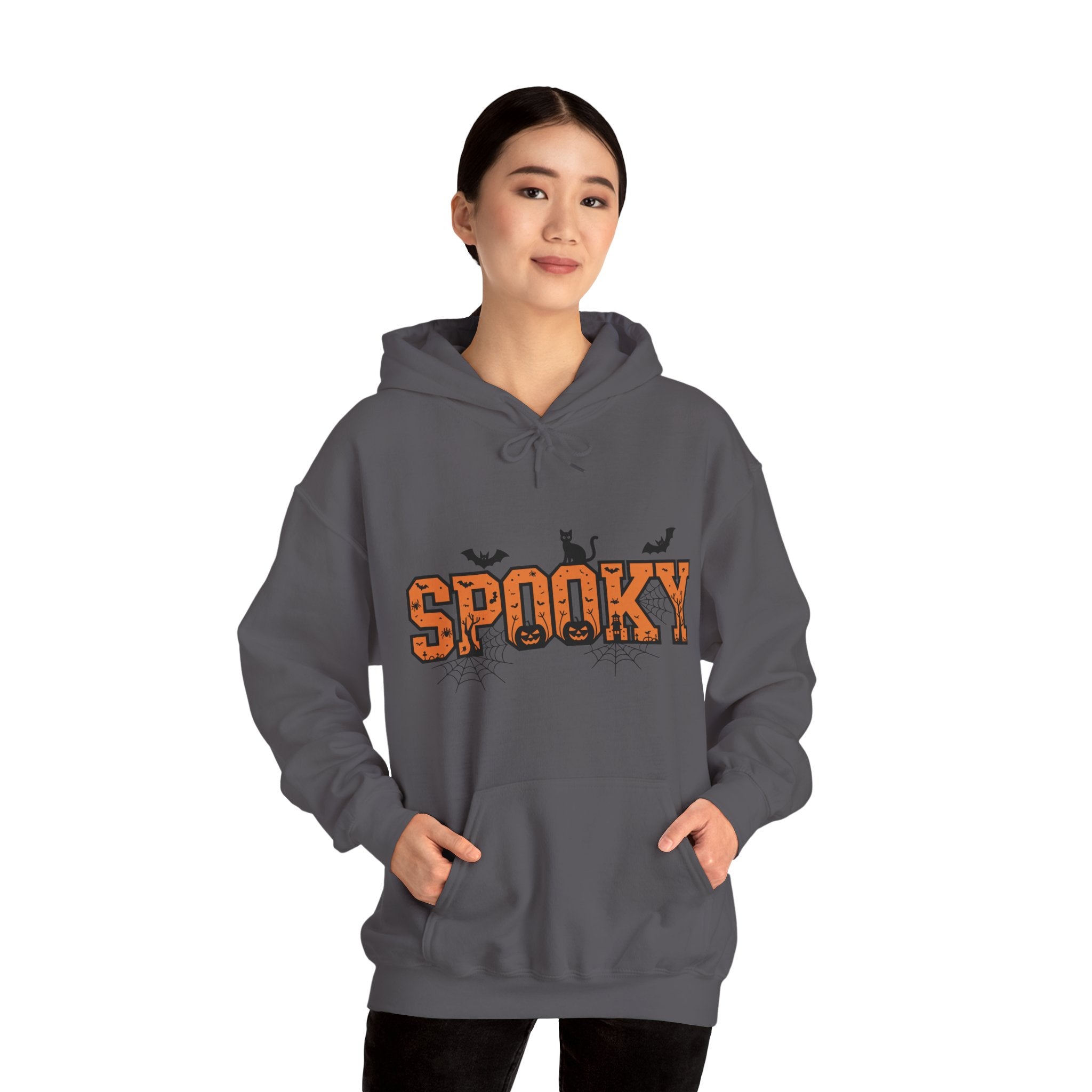 Spooky Varsity – Halloween Cat-Themed Hoodie