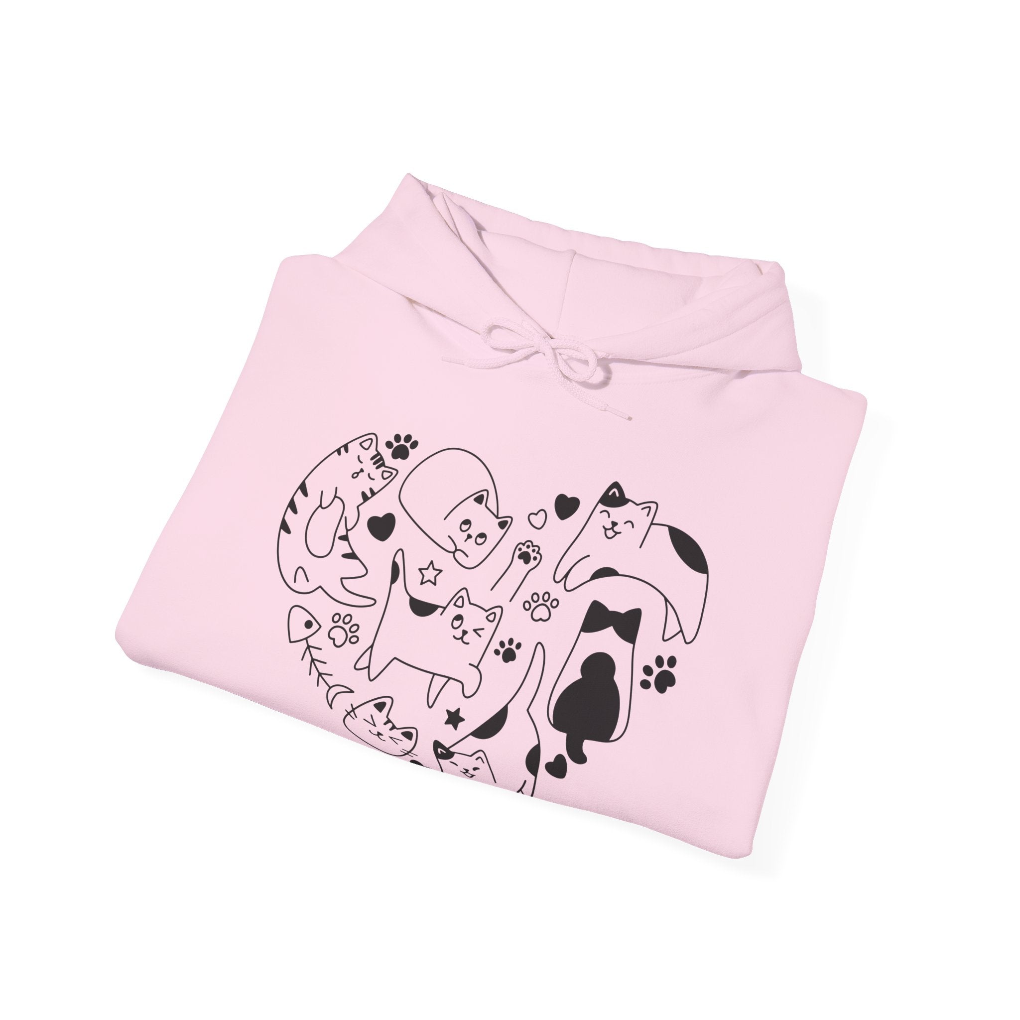 Cat Love Cluster - Cozy Cat-Themed Hoodie