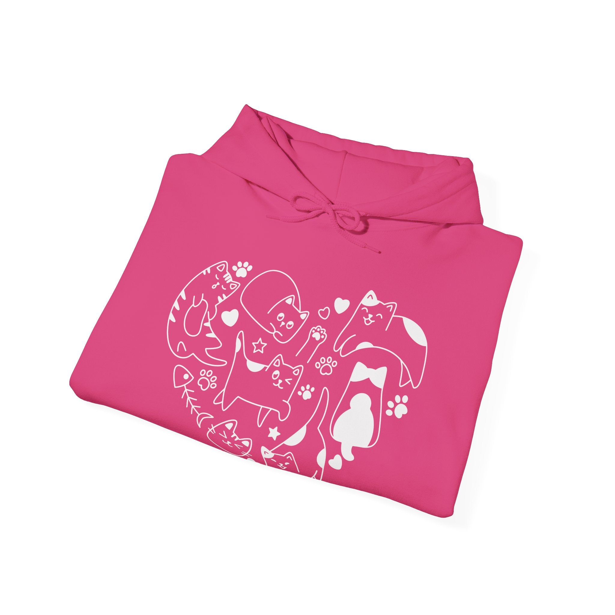 Cat Love Cluster - Cozy Cat-Themed Hoodie