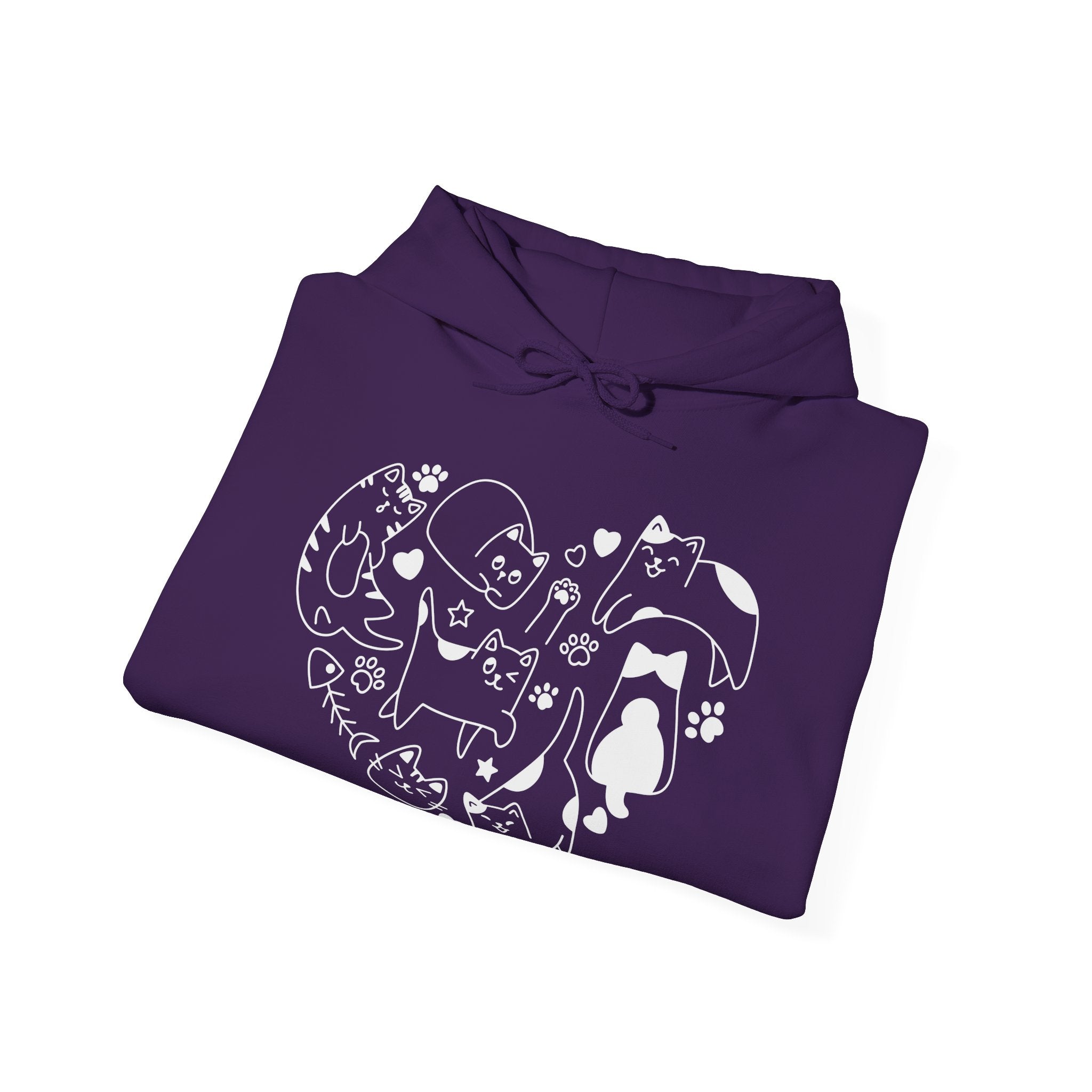 Cat Love Cluster - Cozy Cat-Themed Hoodie