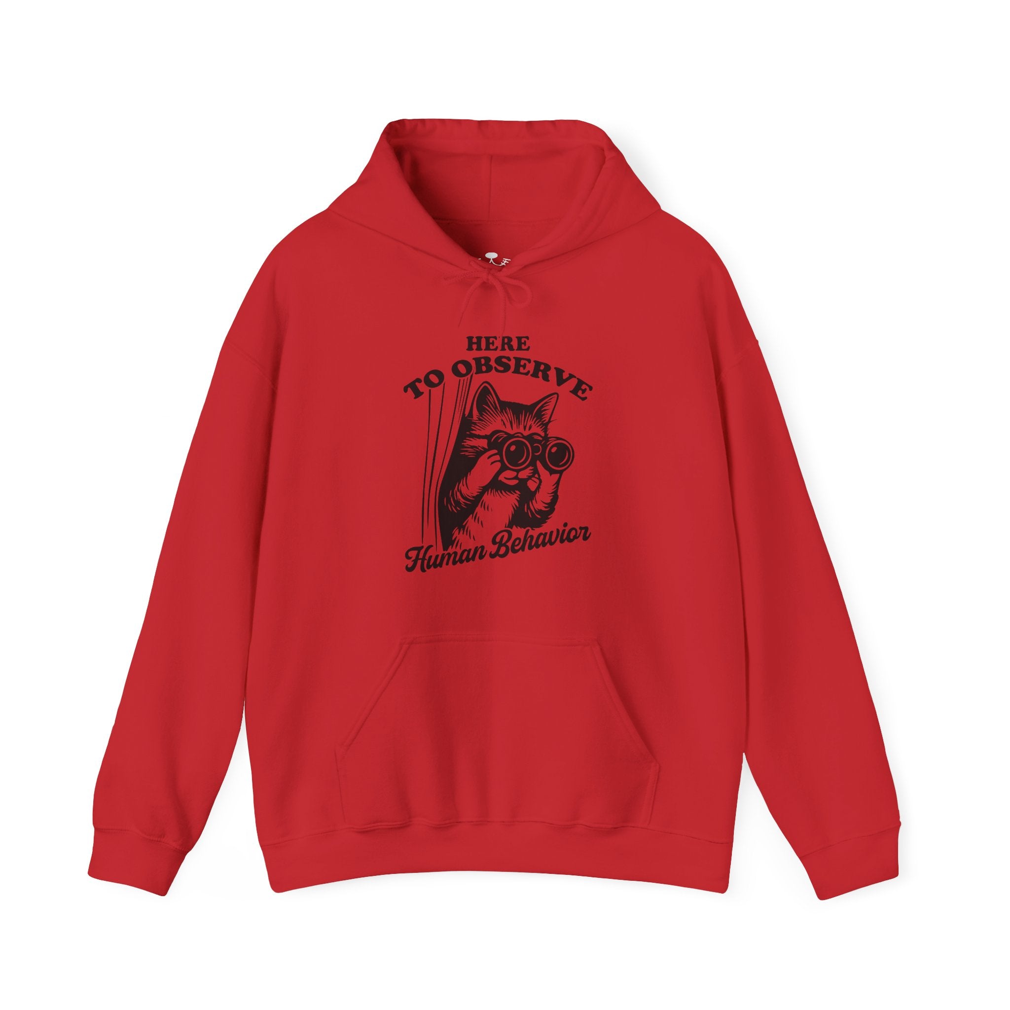 Here to Observe Human Behavior - Cozy Cat-Themed Hoodie