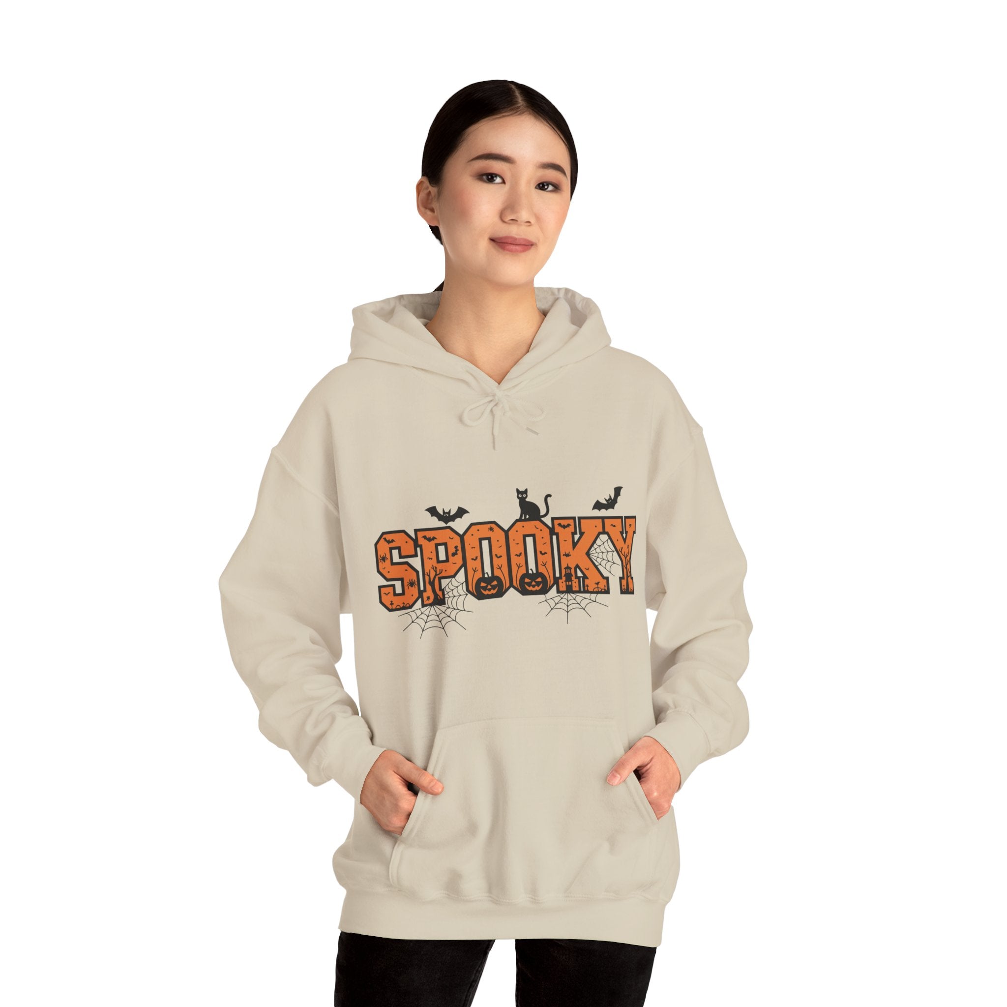 Spooky Varsity – Halloween Cat-Themed Hoodie