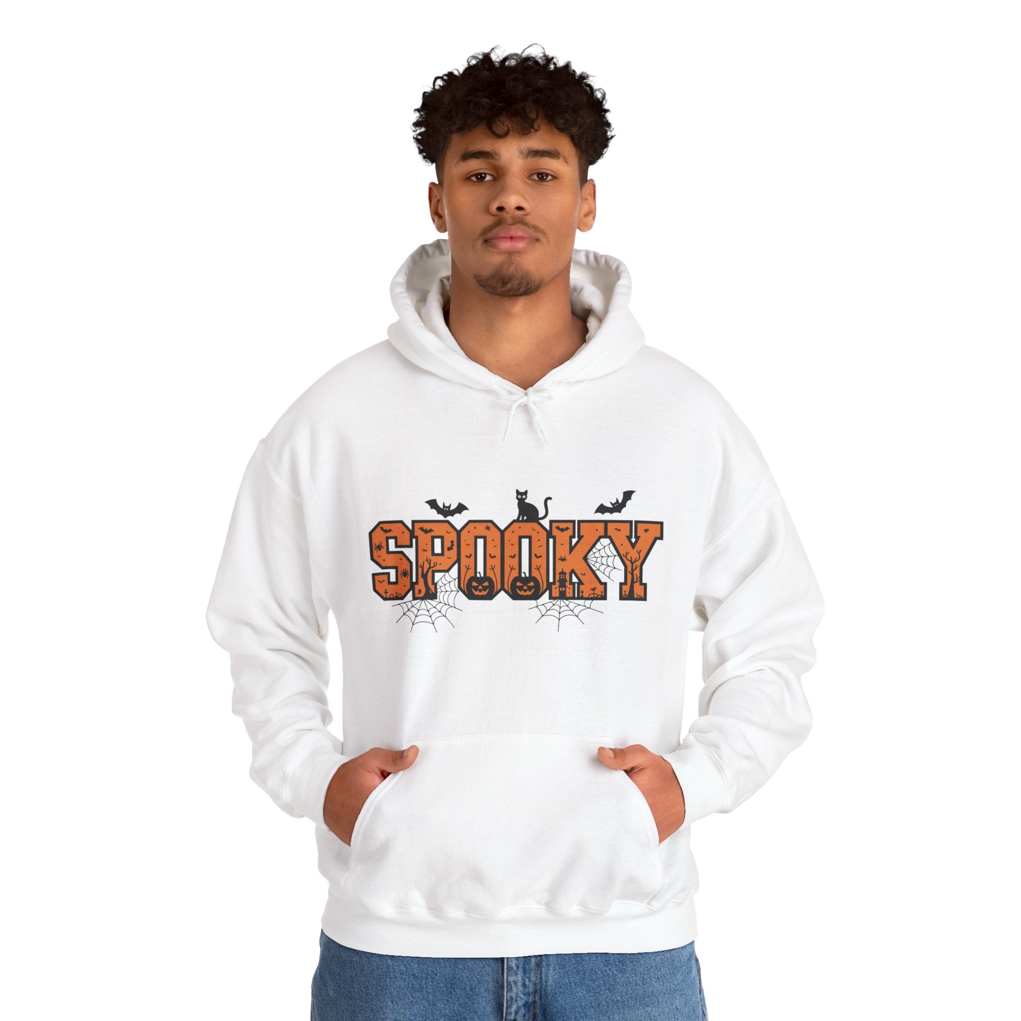 Spooky Varsity – Halloween Cat-Themed Hoodie