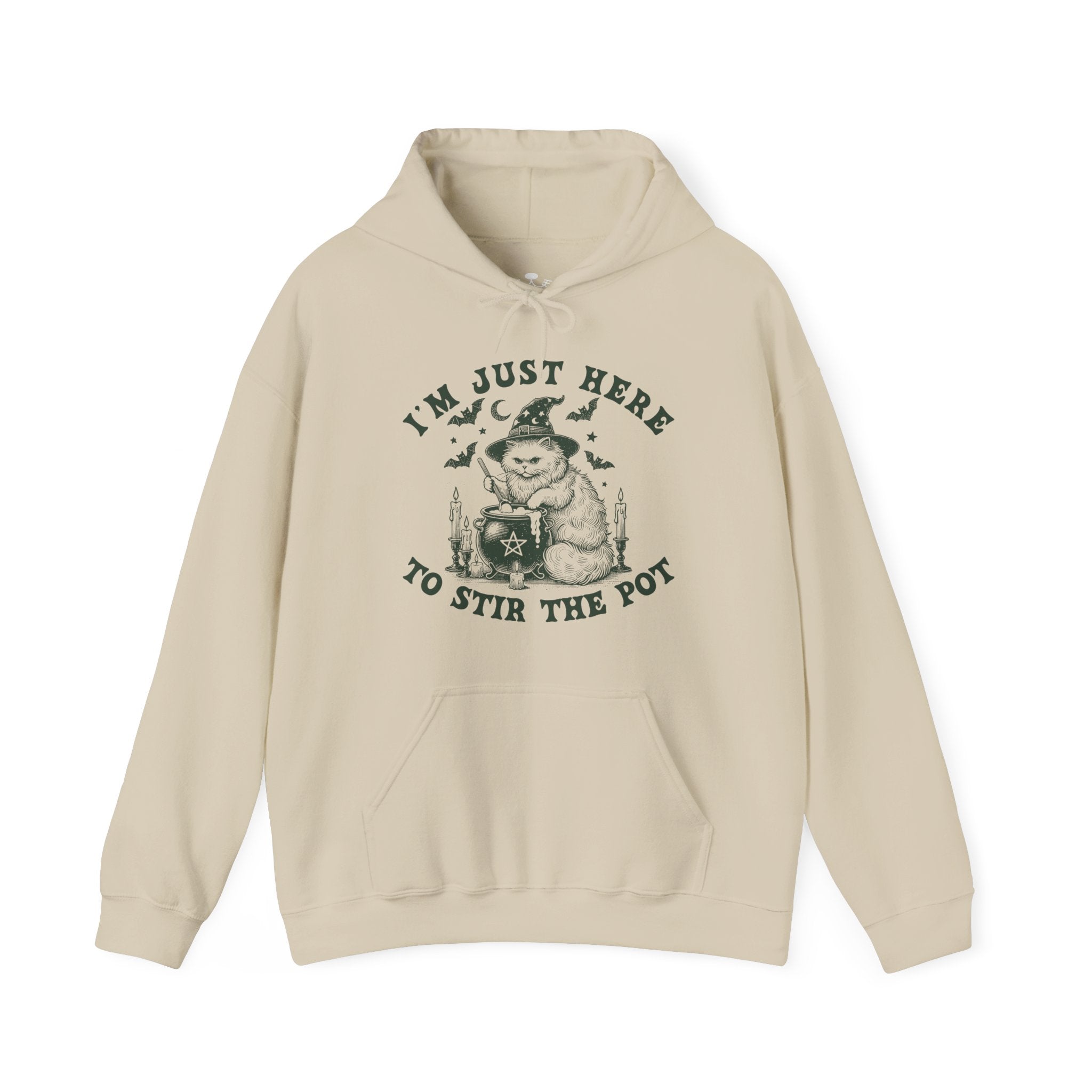 Here to Stir the Pot - Cozy Cat-Themed Hoodie