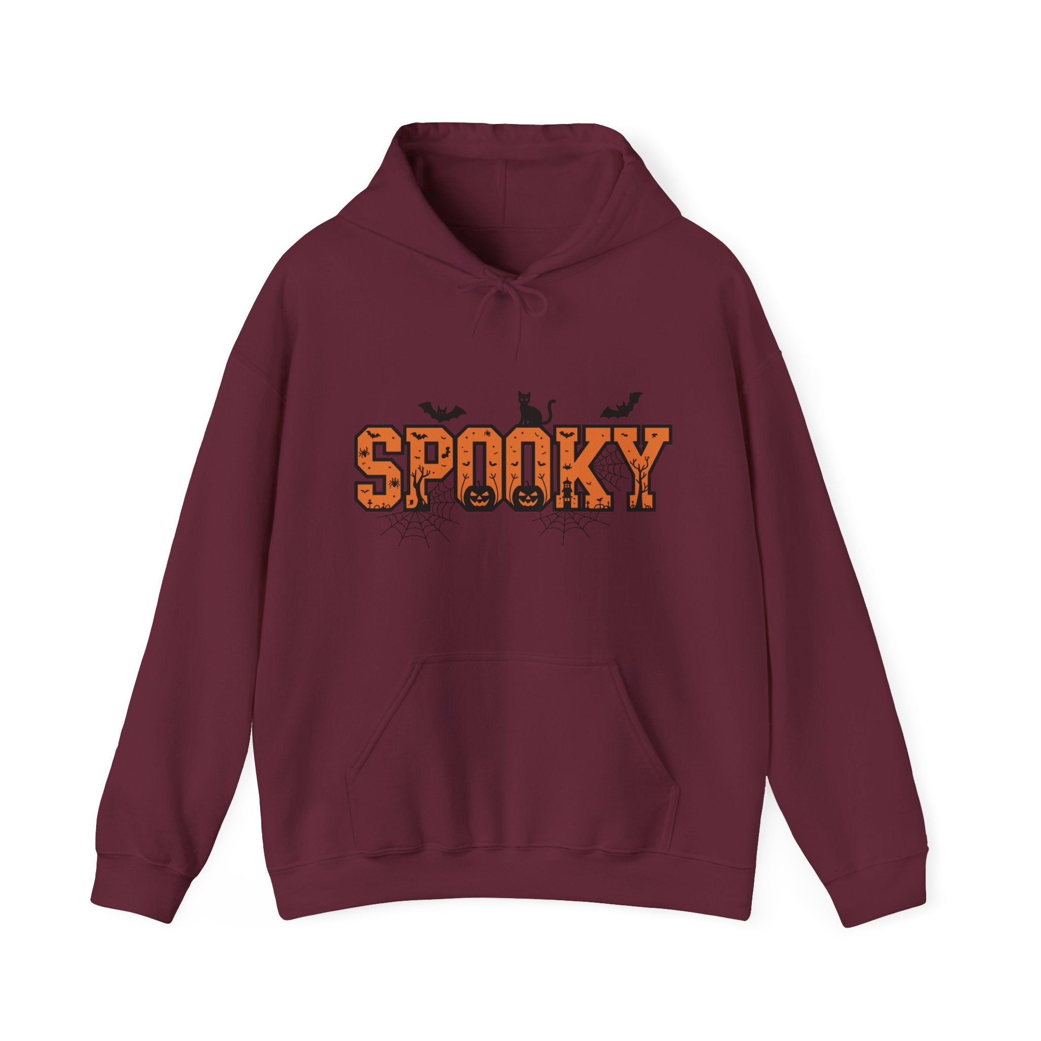 Spooky Varsity – Halloween Cat-Themed Hoodie