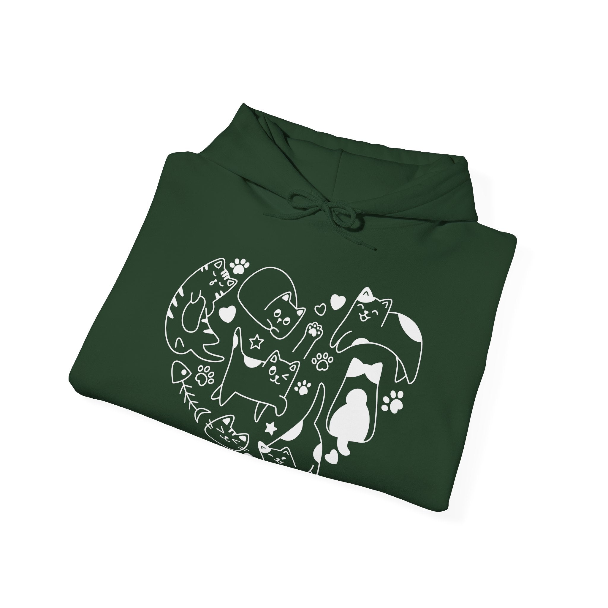 Cat Love Cluster - Cozy Cat-Themed Hoodie