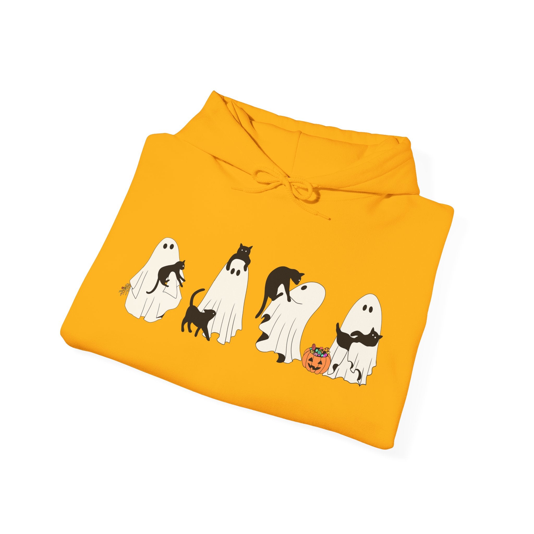 Ghost Cat Chaos – Halloween Cat-Themed Hoodie