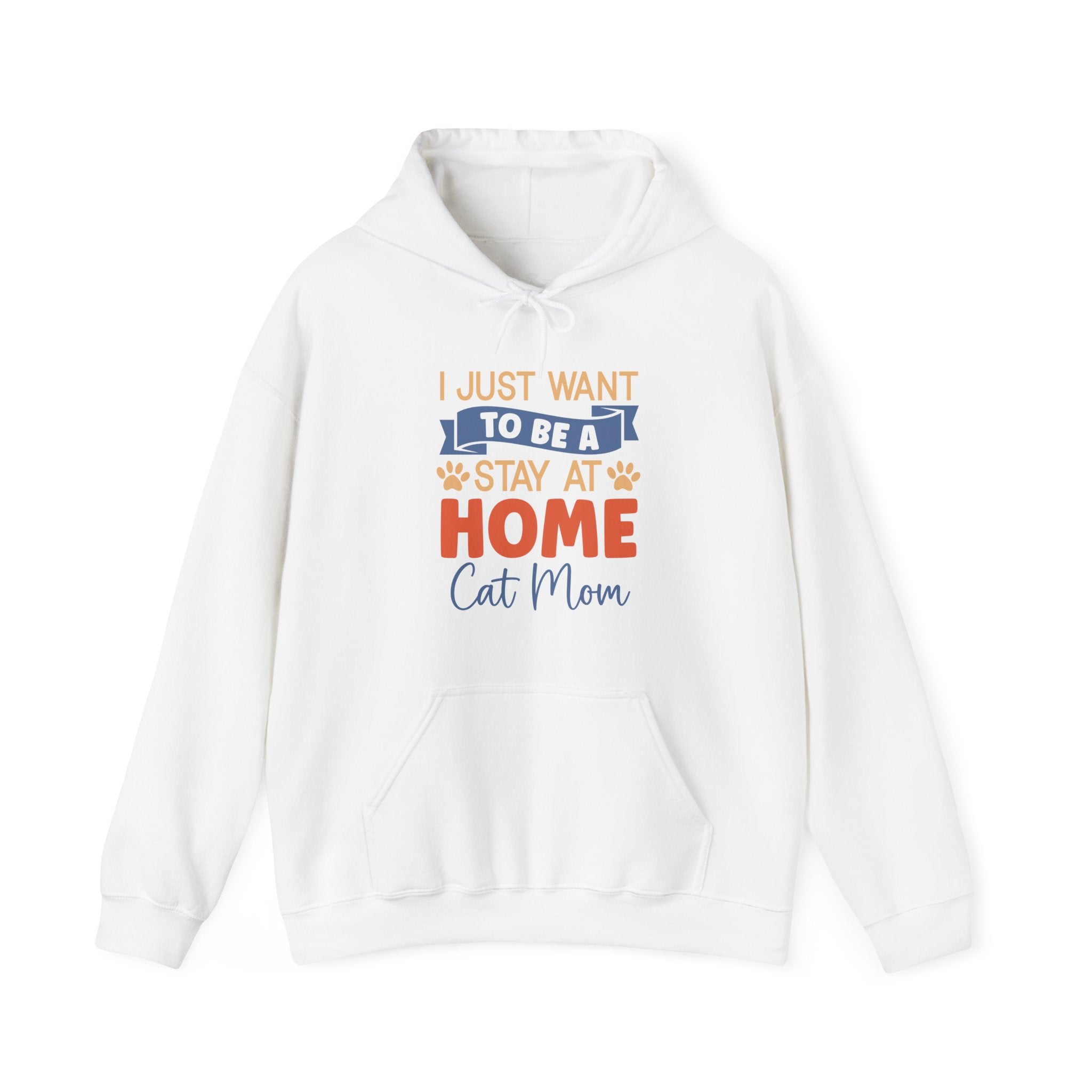 Stay at Home Cat Mom - Cozy Cat-Themed Hoodie