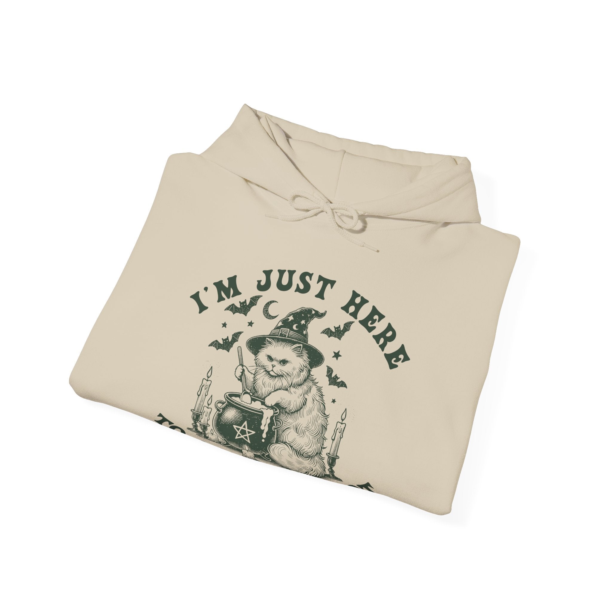 Here to Stir the Pot - Cozy Cat-Themed Hoodie