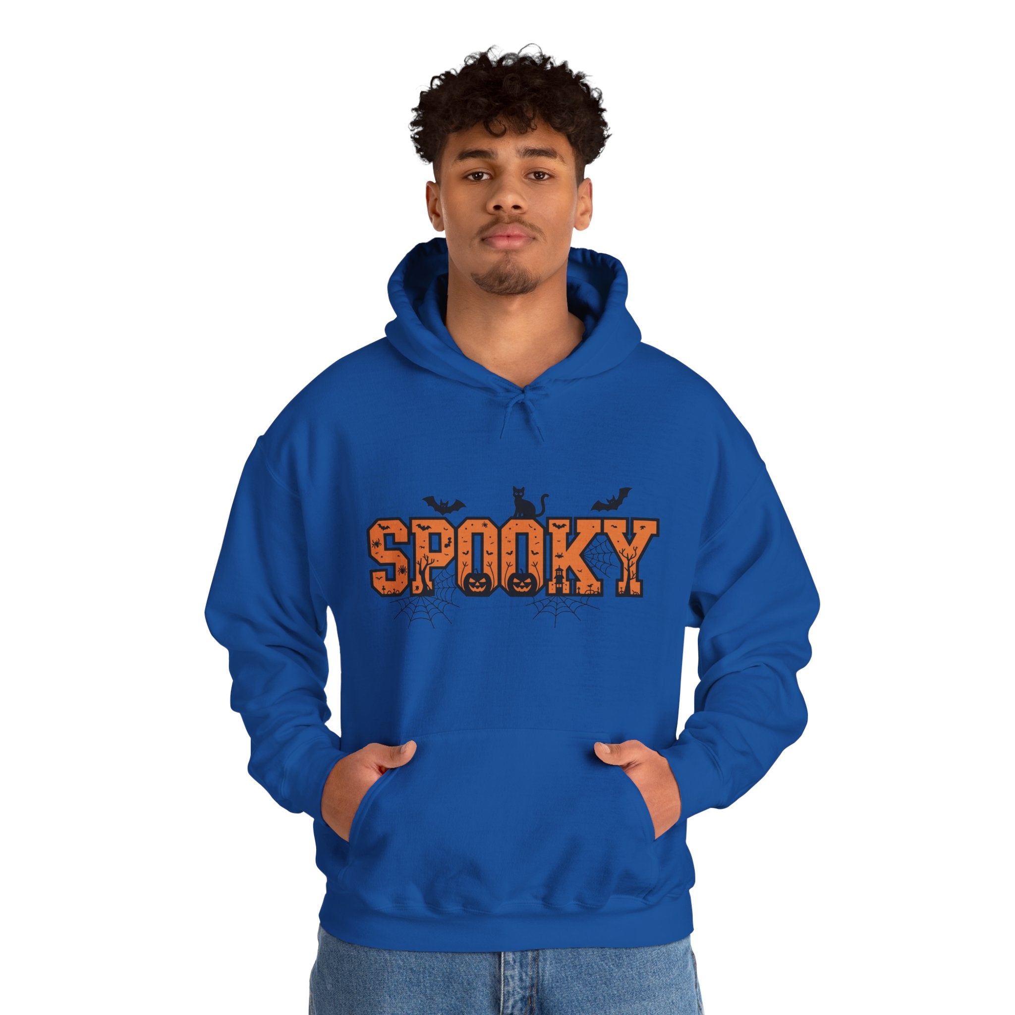 Spooky Varsity – Halloween Cat-Themed Hoodie