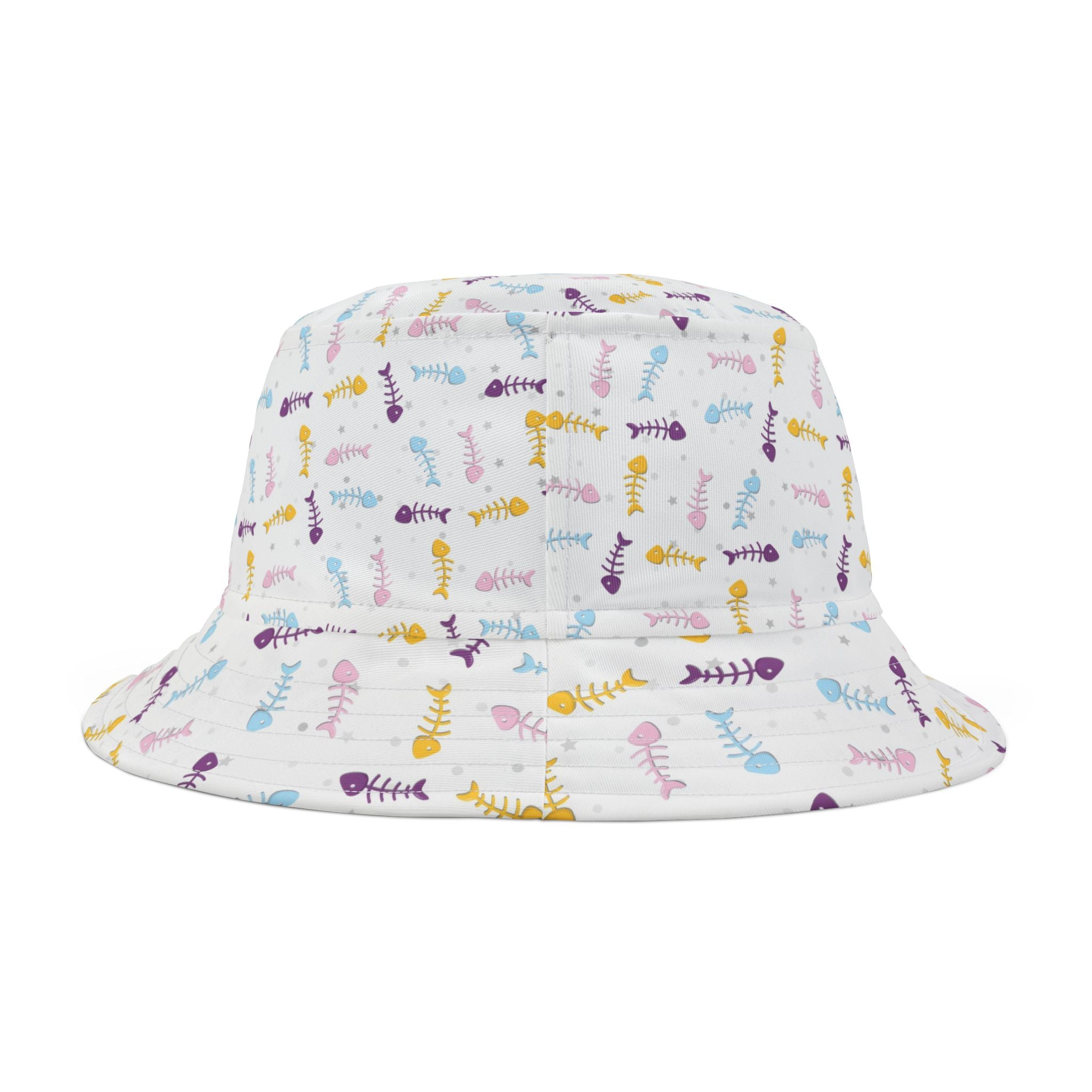 Pastel Rainbow Fishbones - Bucket Hat