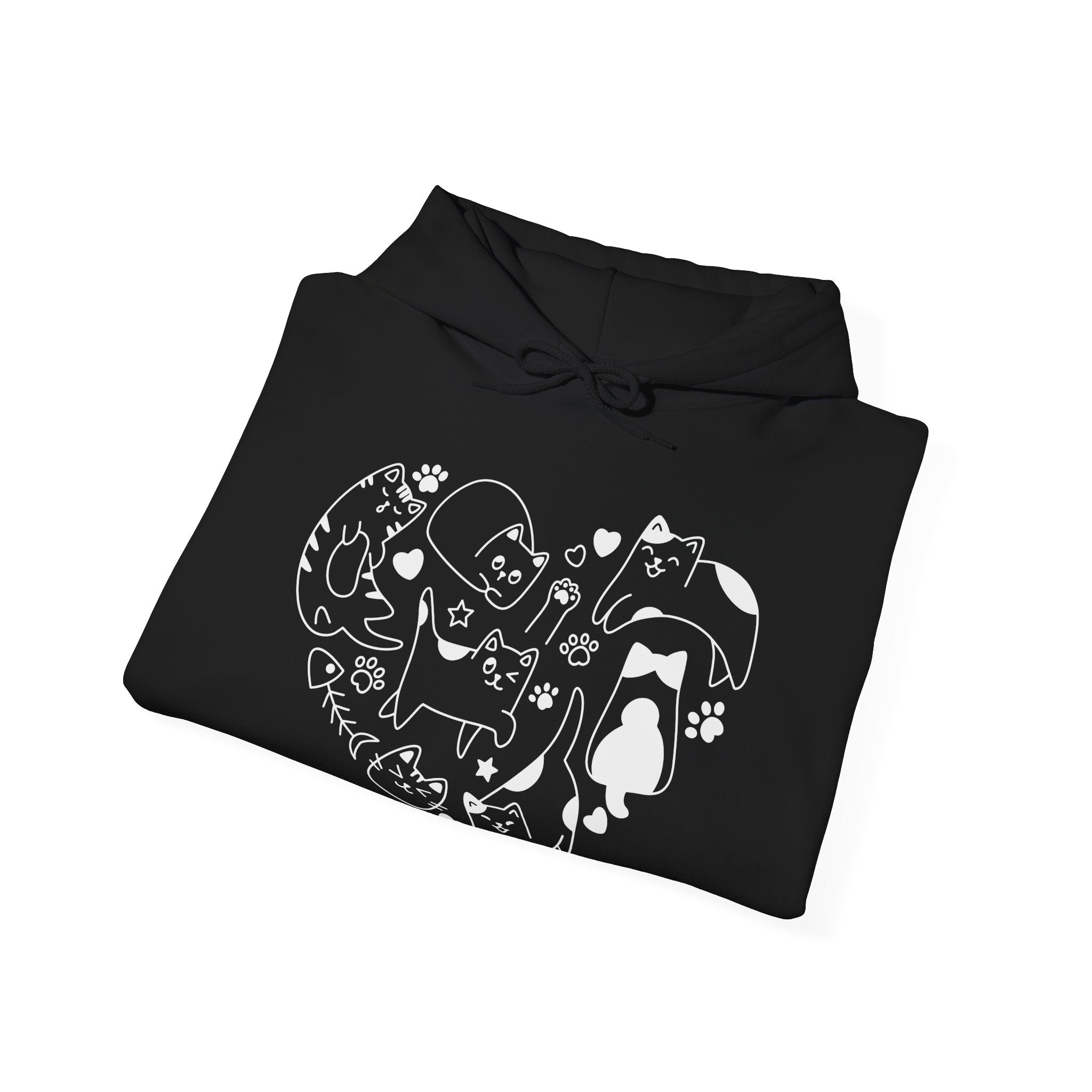 Cat Love Cluster - Cozy Cat-Themed Hoodie