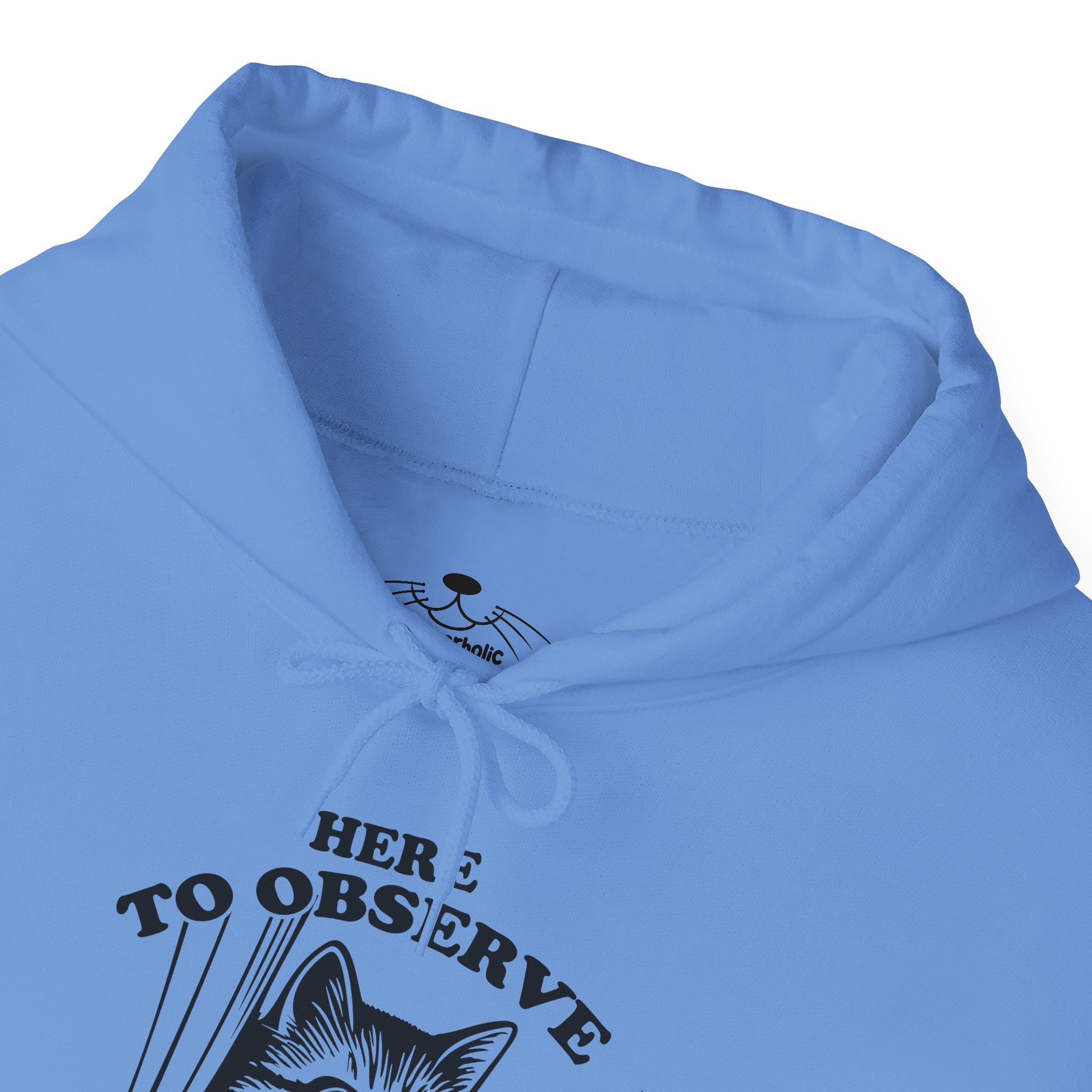 Here to Observe Human Behavior - Cozy Cat-Themed Hoodie