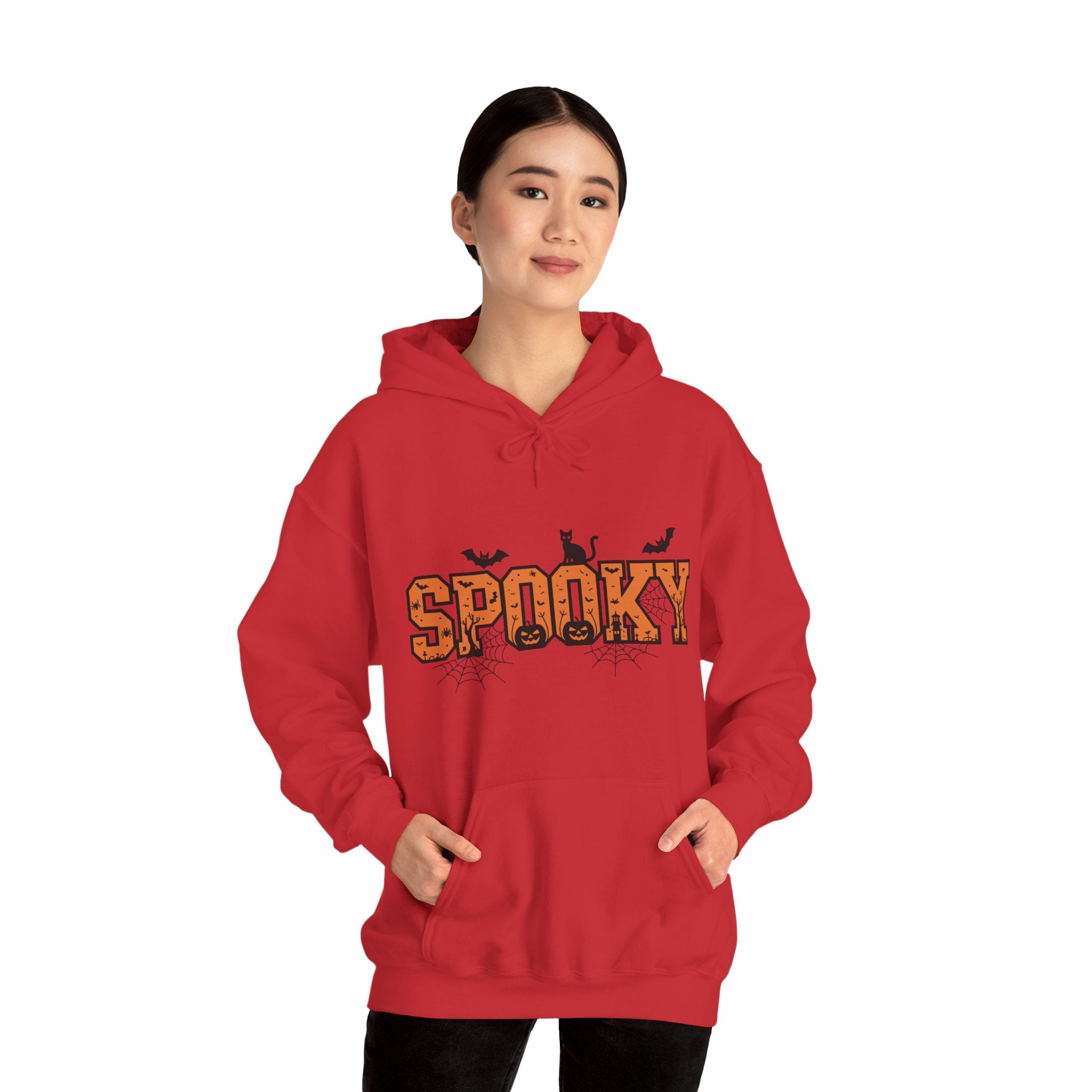 Spooky Varsity – Halloween Cat-Themed Hoodie