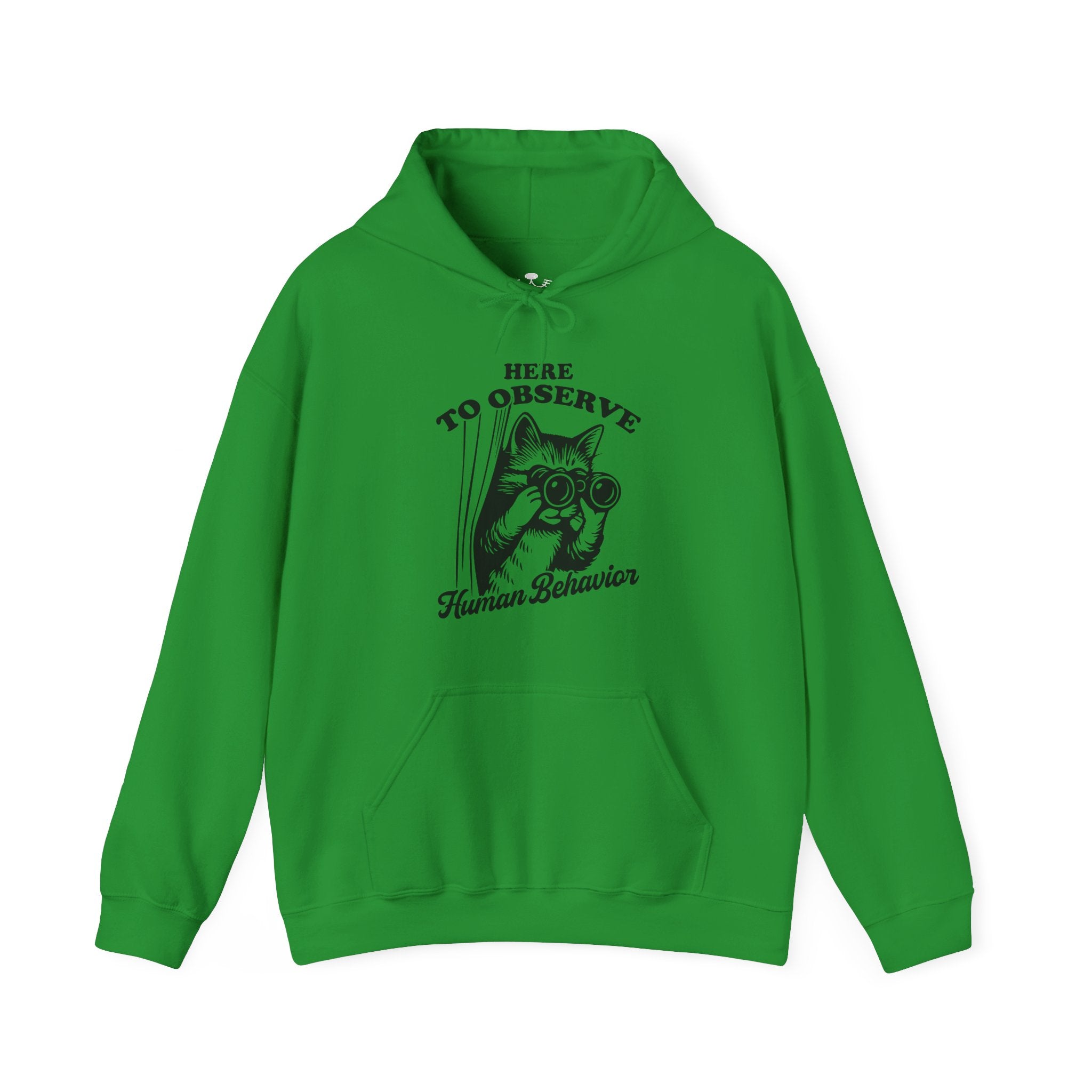 Here to Observe Human Behavior - Cozy Cat-Themed Hoodie