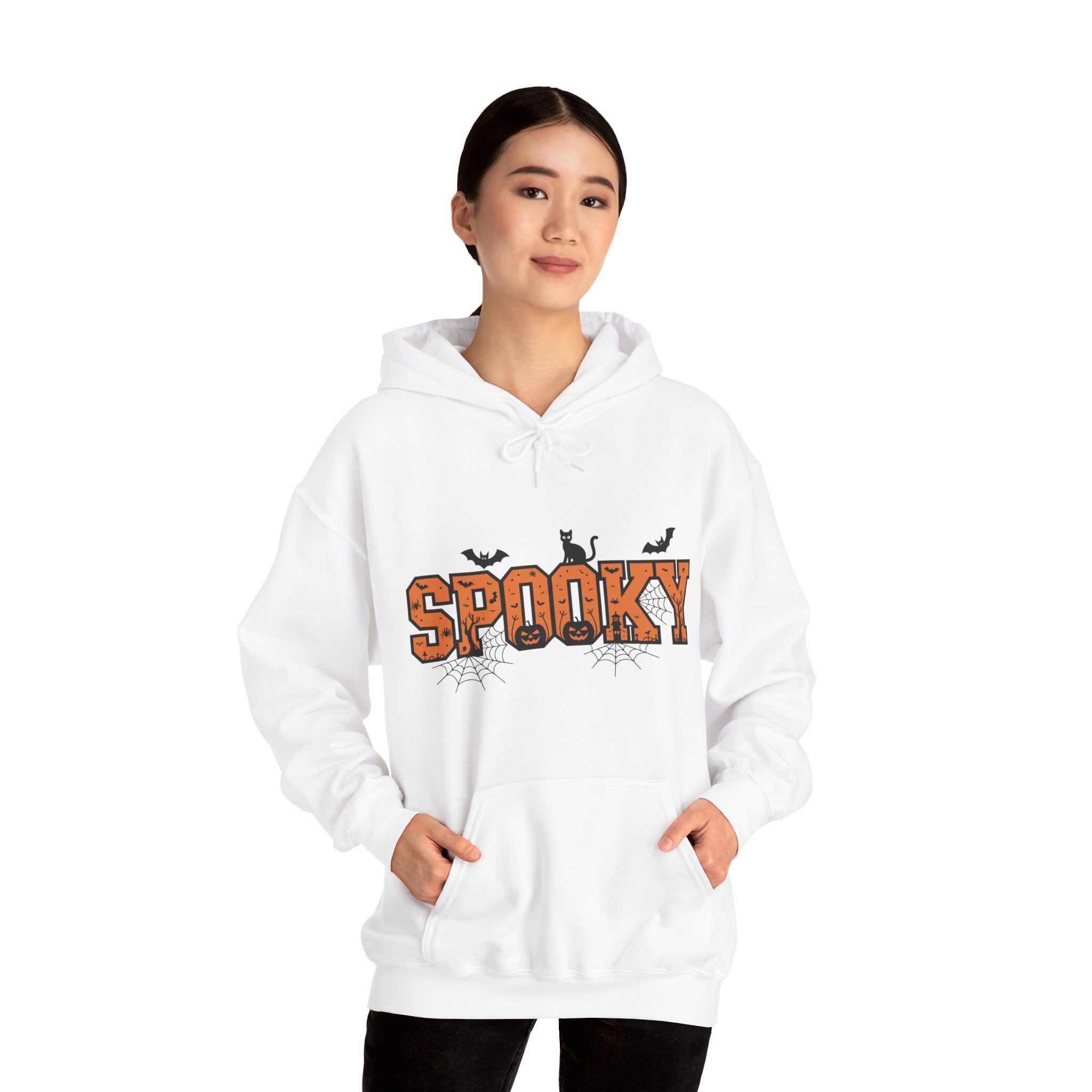 Spooky Varsity – Halloween Cat-Themed Hoodie