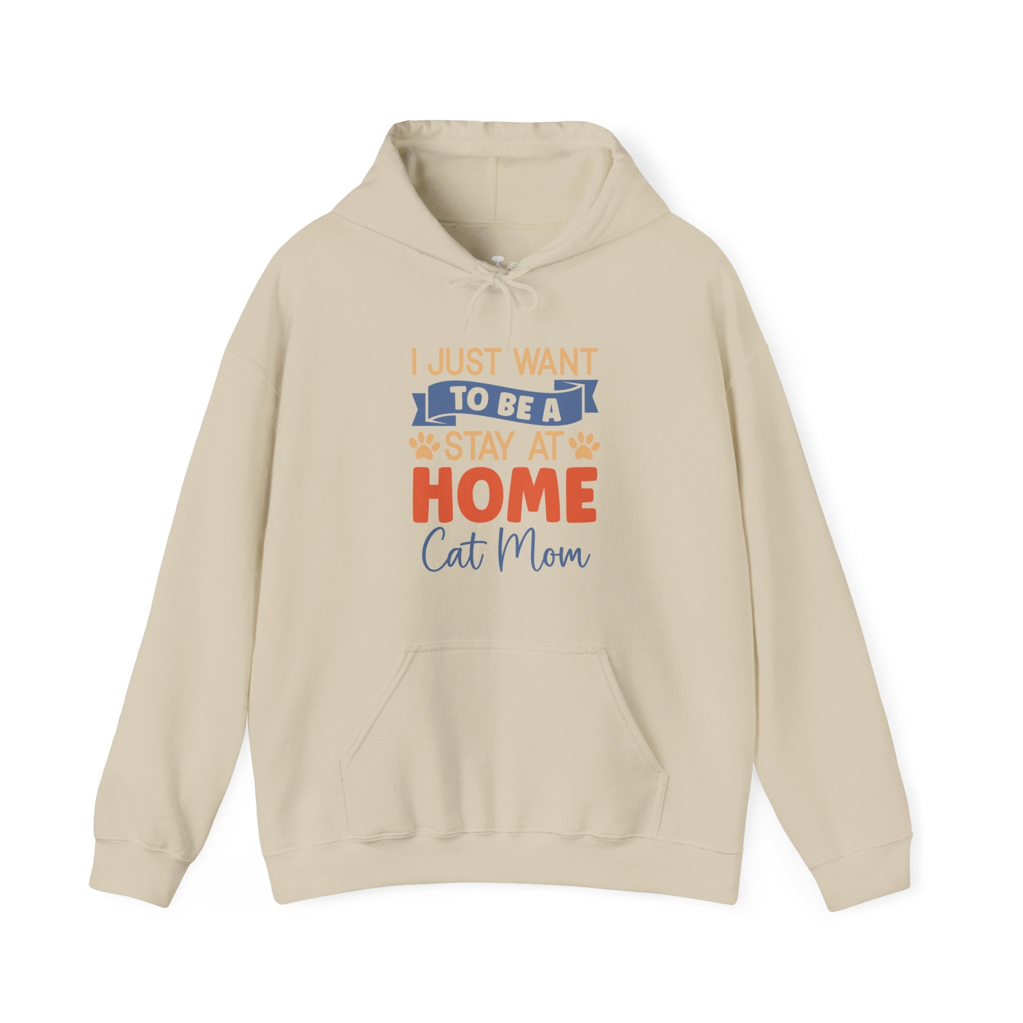Stay at Home Cat Mom - Cozy Cat-Themed Hoodie