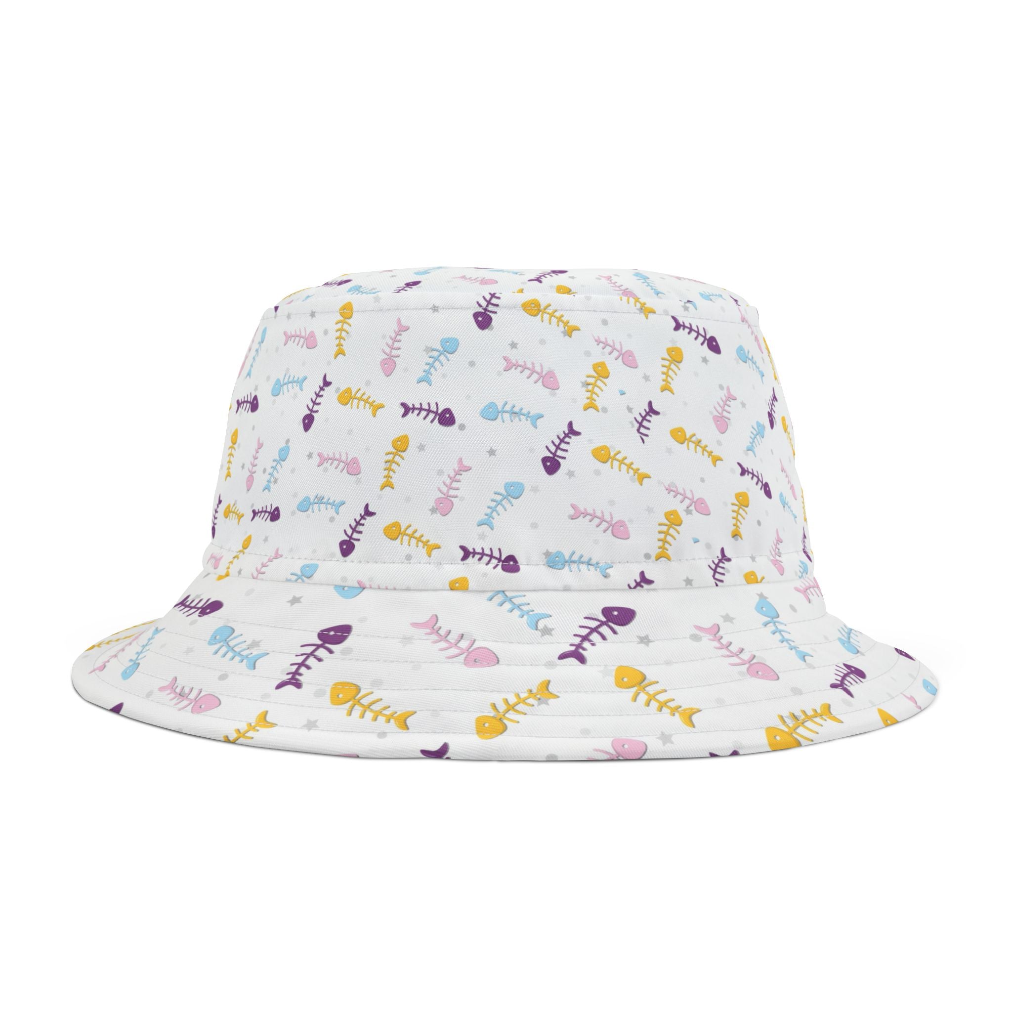 Pastel Rainbow Fishbones - Bucket Hat