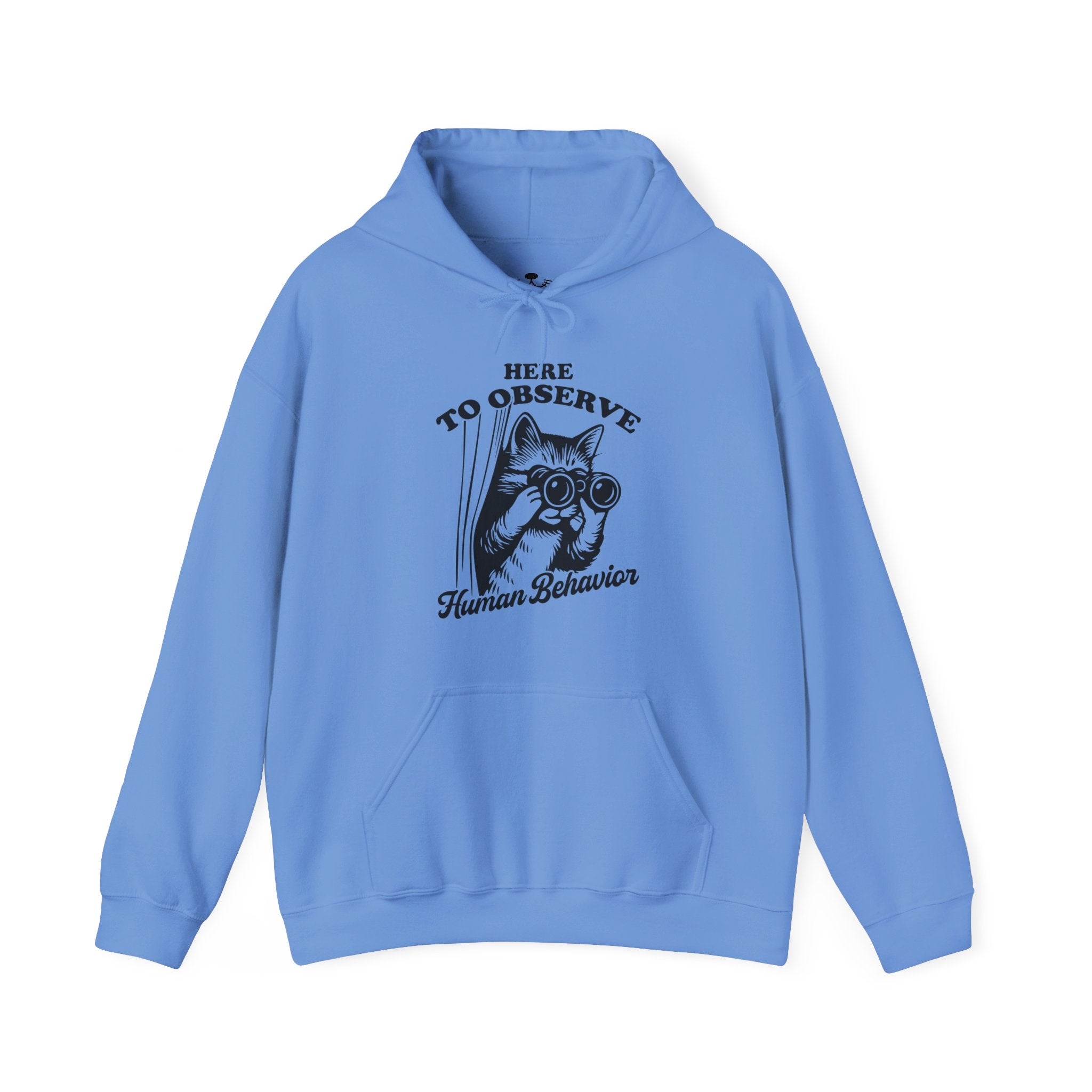 Here to Observe Human Behavior - Cozy Cat-Themed Hoodie