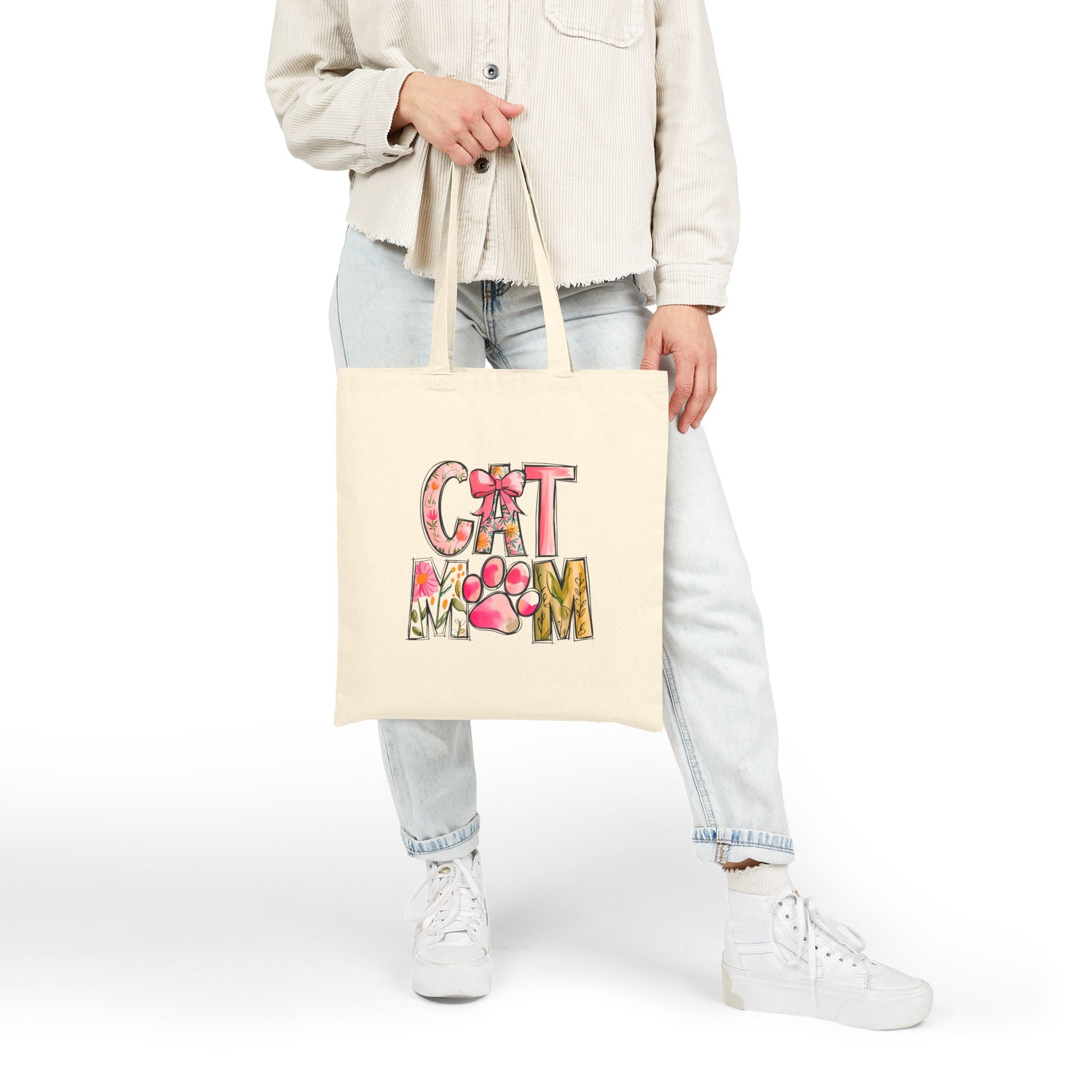 Floral Cat Mom - Tote Bag