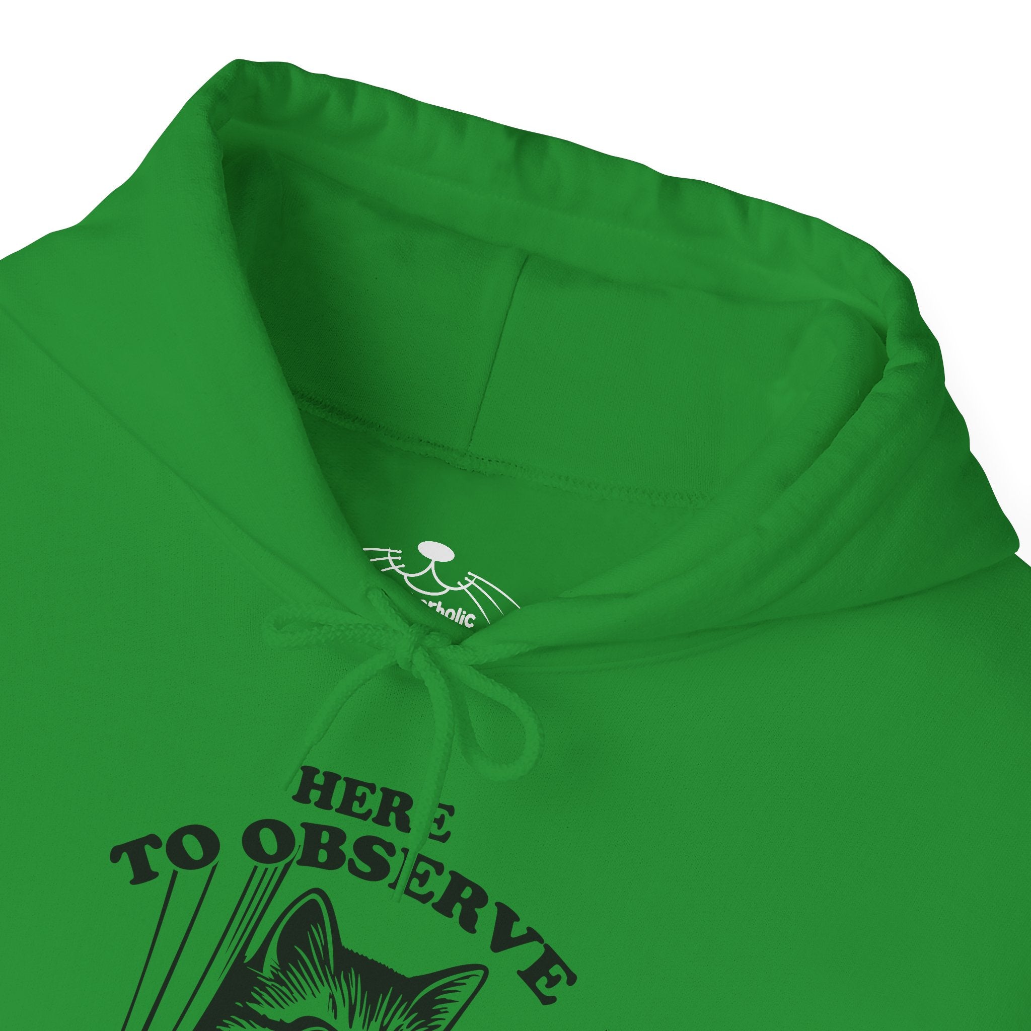 Here to Observe Human Behavior - Cozy Cat-Themed Hoodie