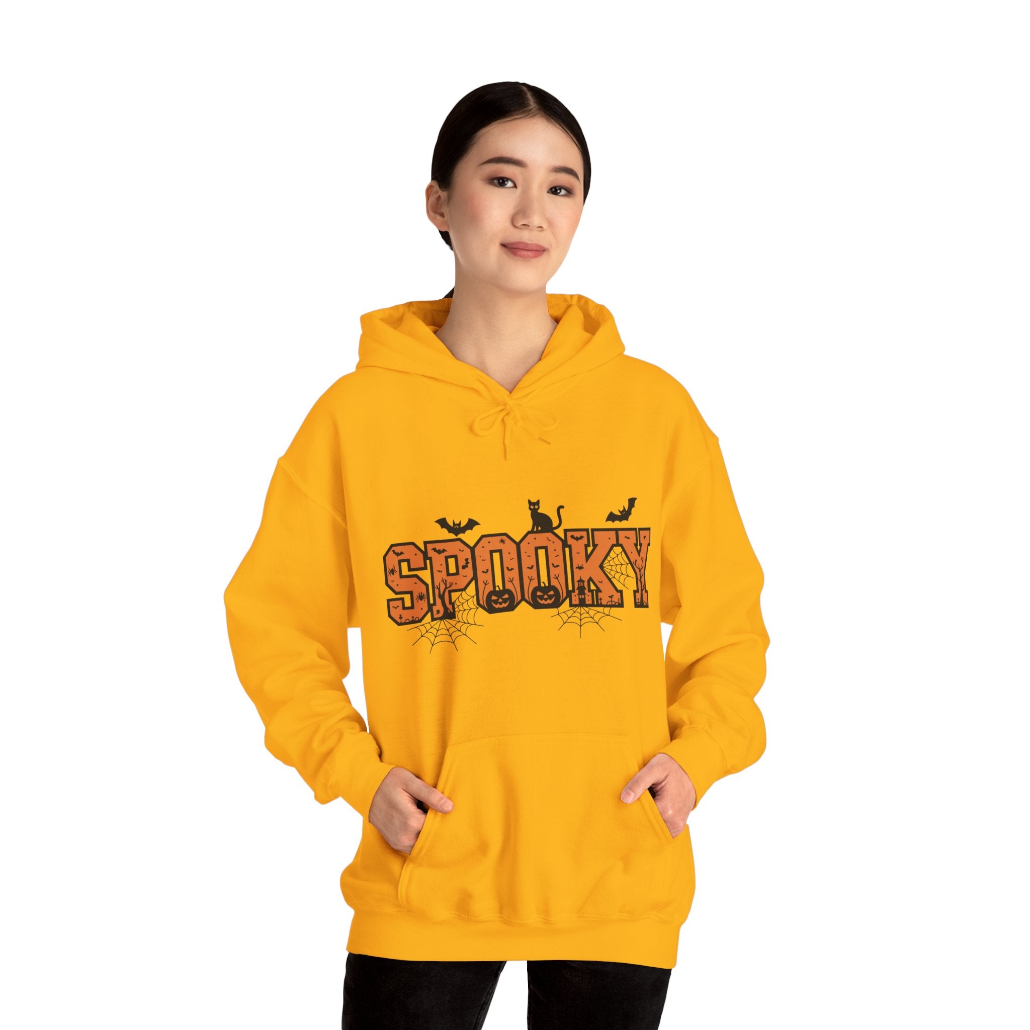 Spooky Varsity – Halloween Cat-Themed Hoodie