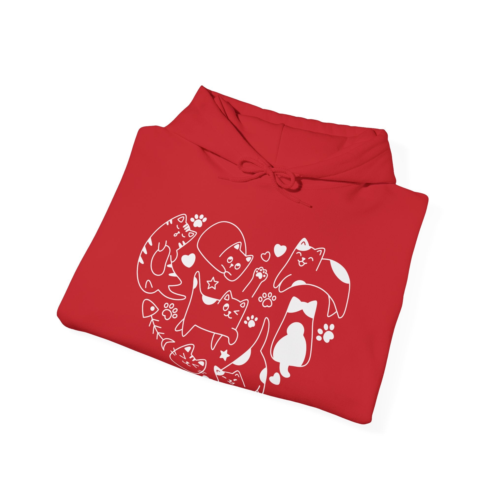 Cat Love Cluster - Cozy Cat-Themed Hoodie