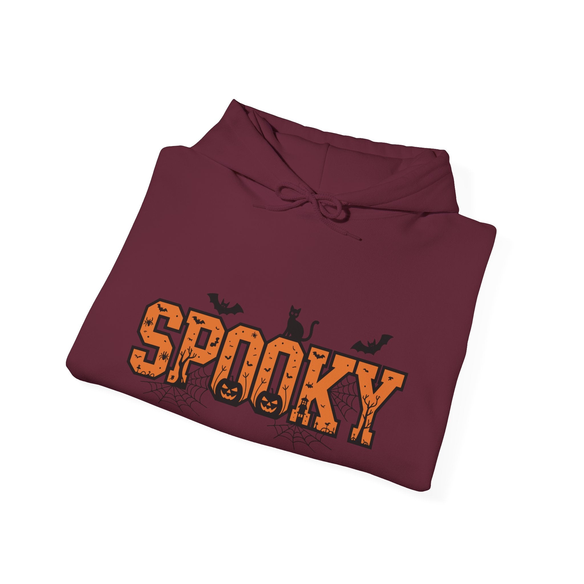 Spooky Varsity – Halloween Cat-Themed Hoodie