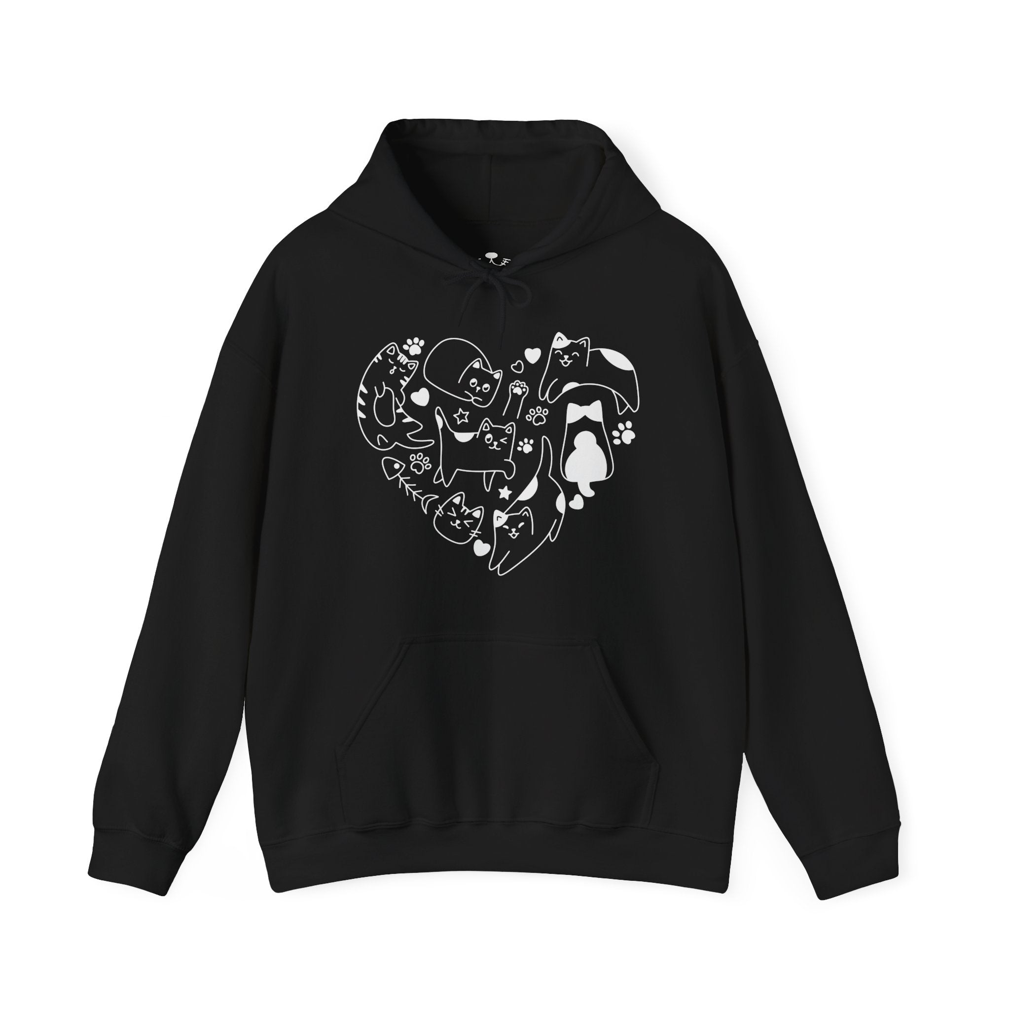 Cat Love Cluster - Cozy Cat-Themed Hoodie
