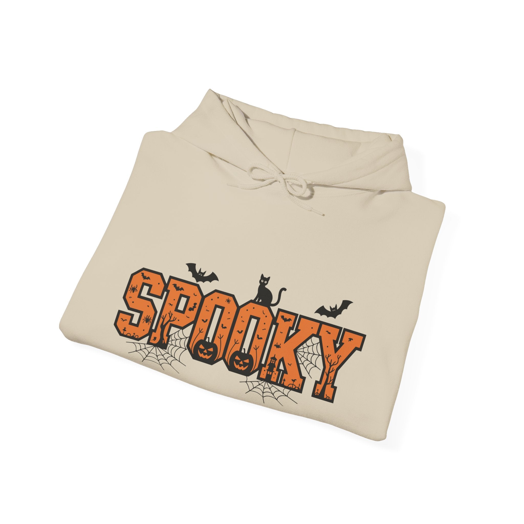 Spooky Varsity – Halloween Cat-Themed Hoodie