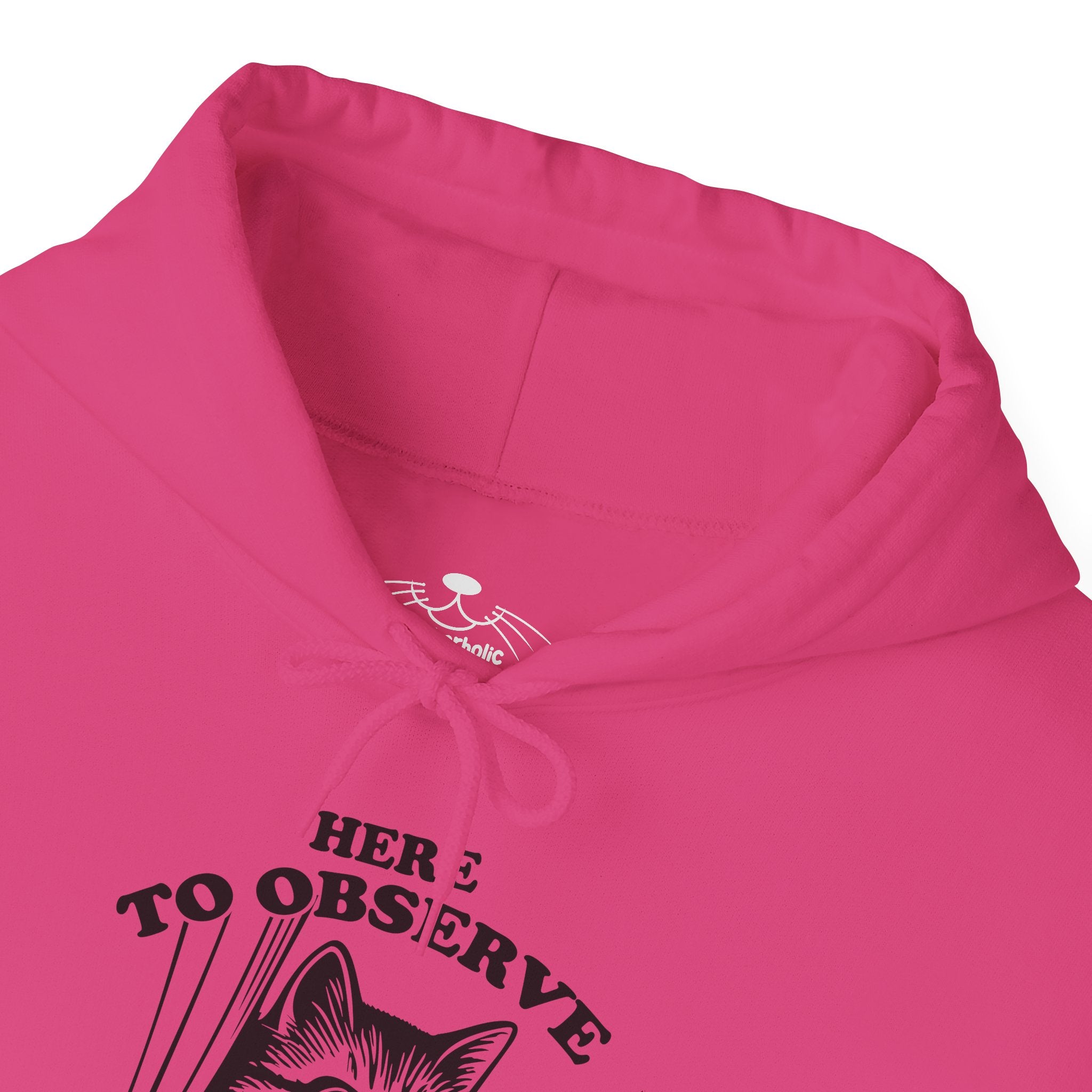 Here to Observe Human Behavior - Cozy Cat-Themed Hoodie