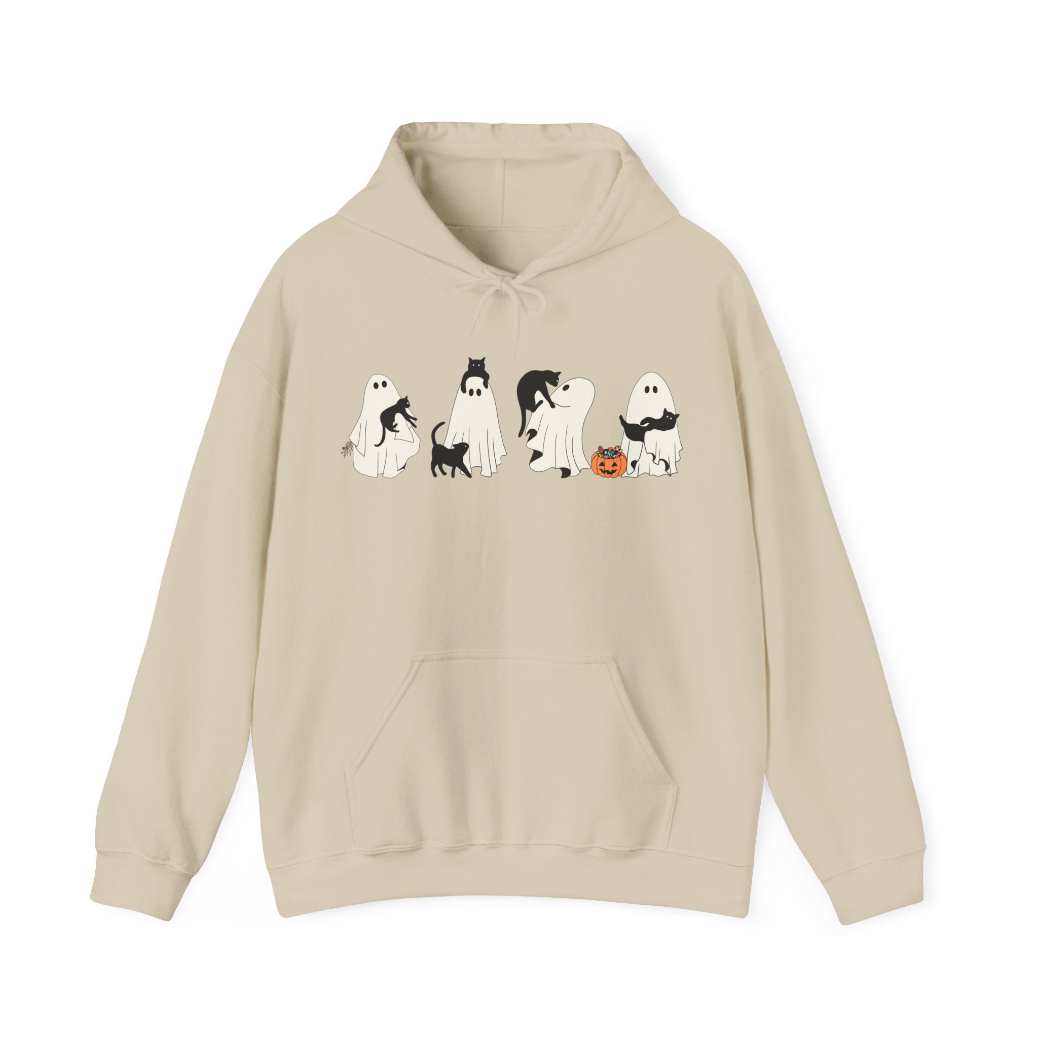 Ghost Cat Chaos – Halloween Cat-Themed Hoodie