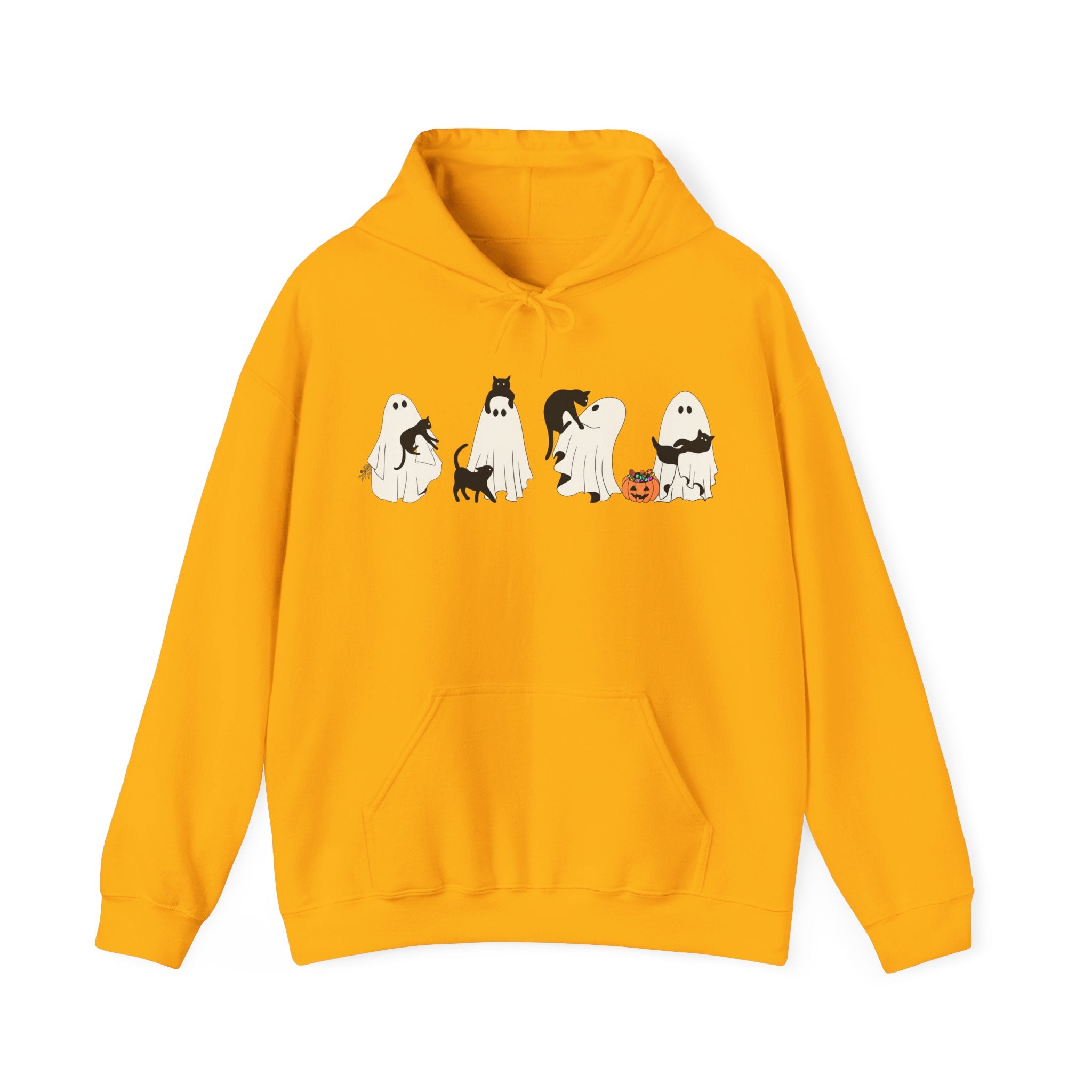 Ghost Cat Chaos – Halloween Cat-Themed Hoodie