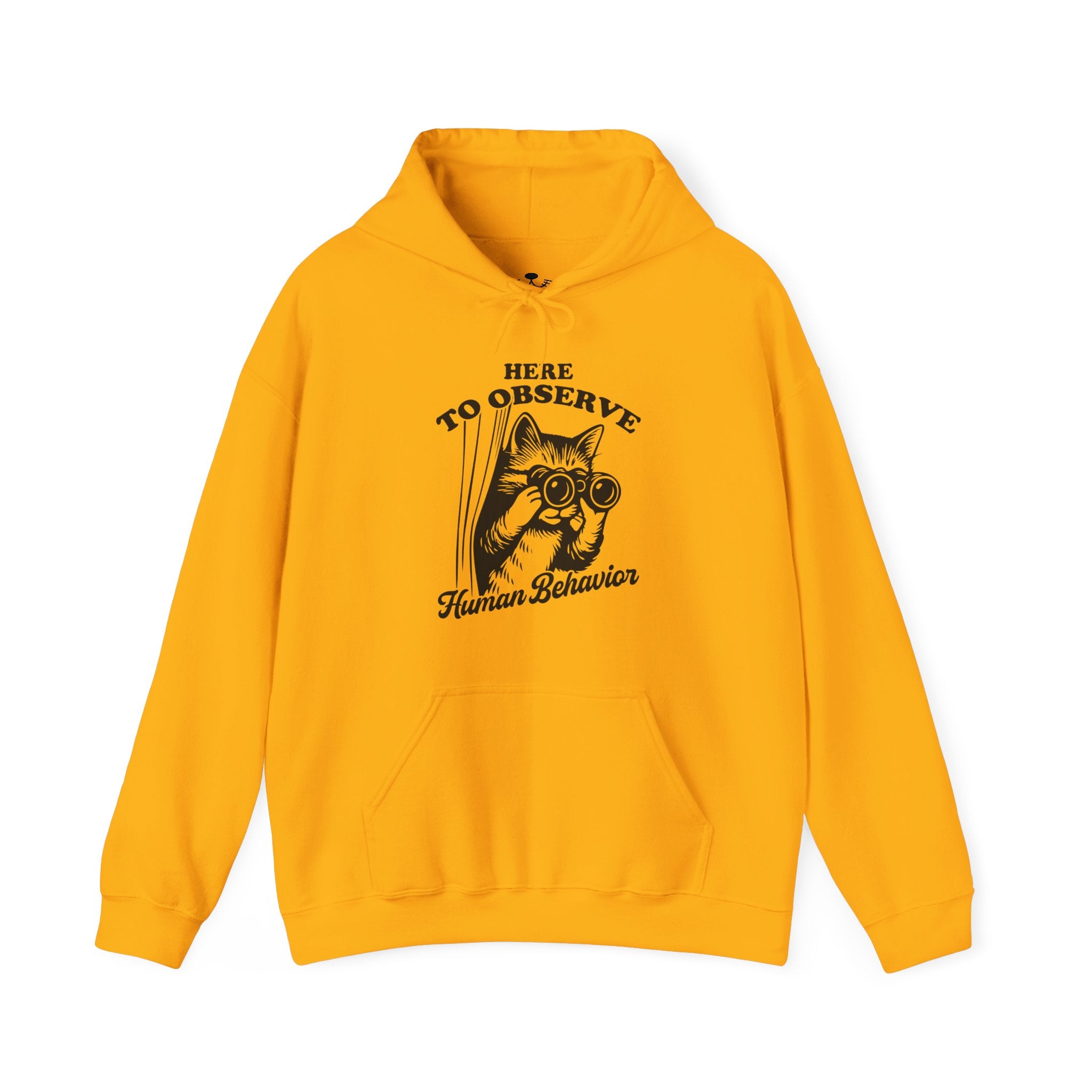 Here to Observe Human Behavior - Cozy Cat-Themed Hoodie
