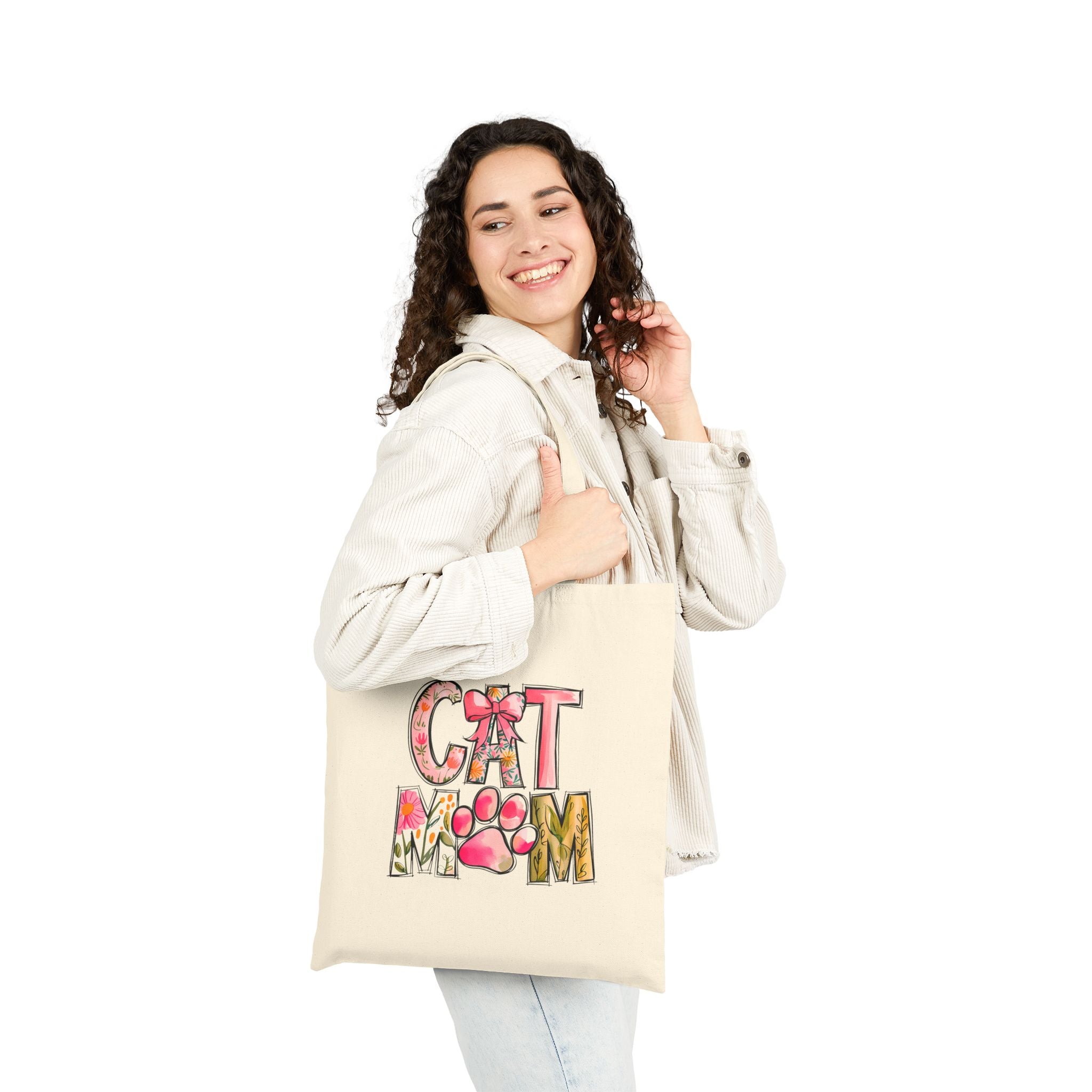 Floral Cat Mom - Tote Bag