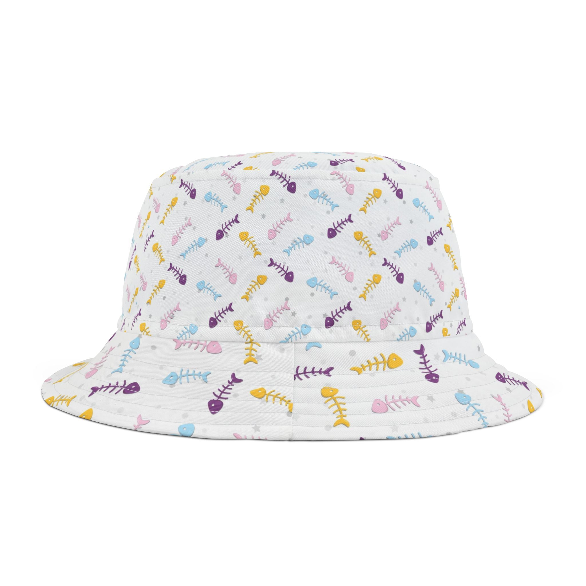Pastel Rainbow Fishbones - Bucket Hat