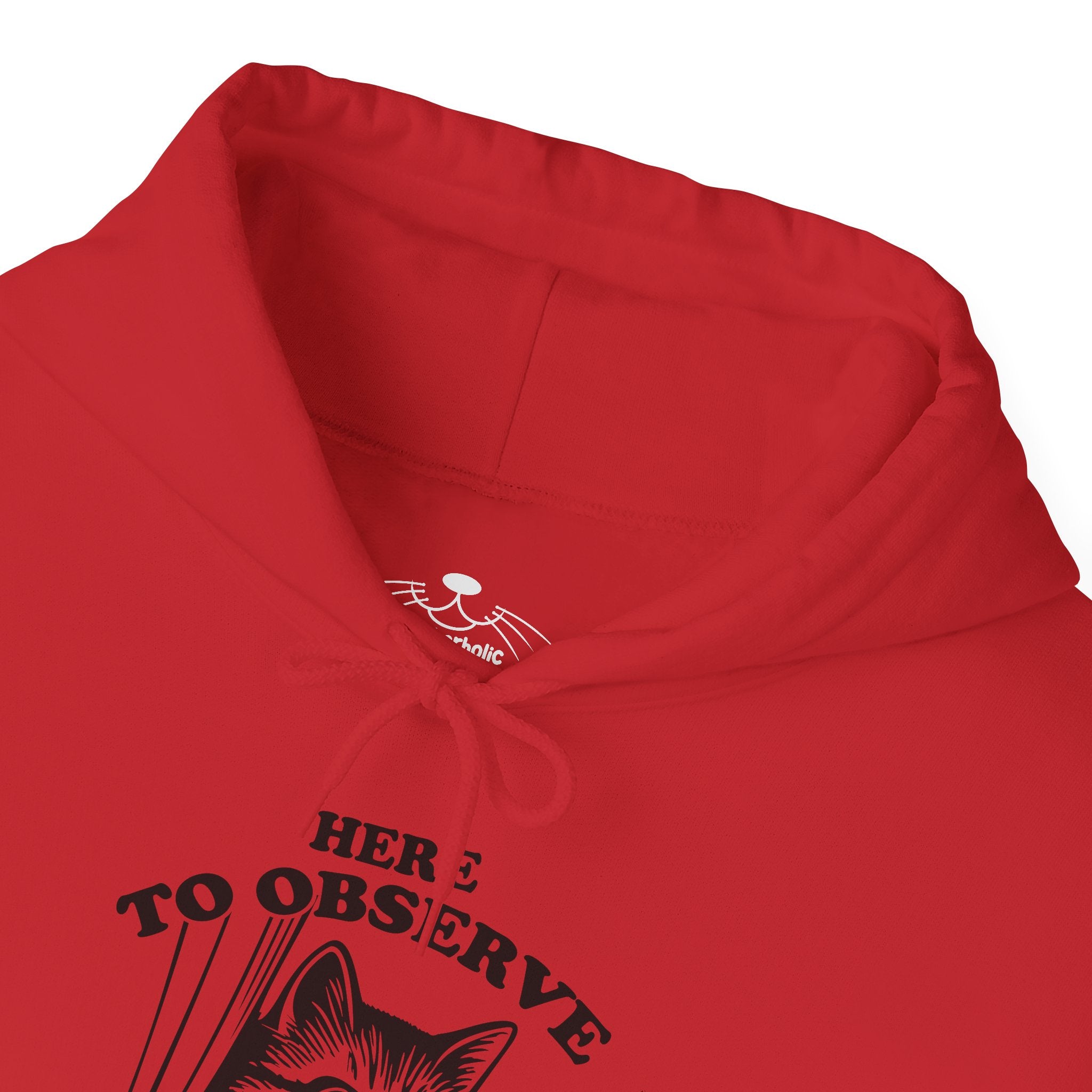 Here to Observe Human Behavior - Cozy Cat-Themed Hoodie