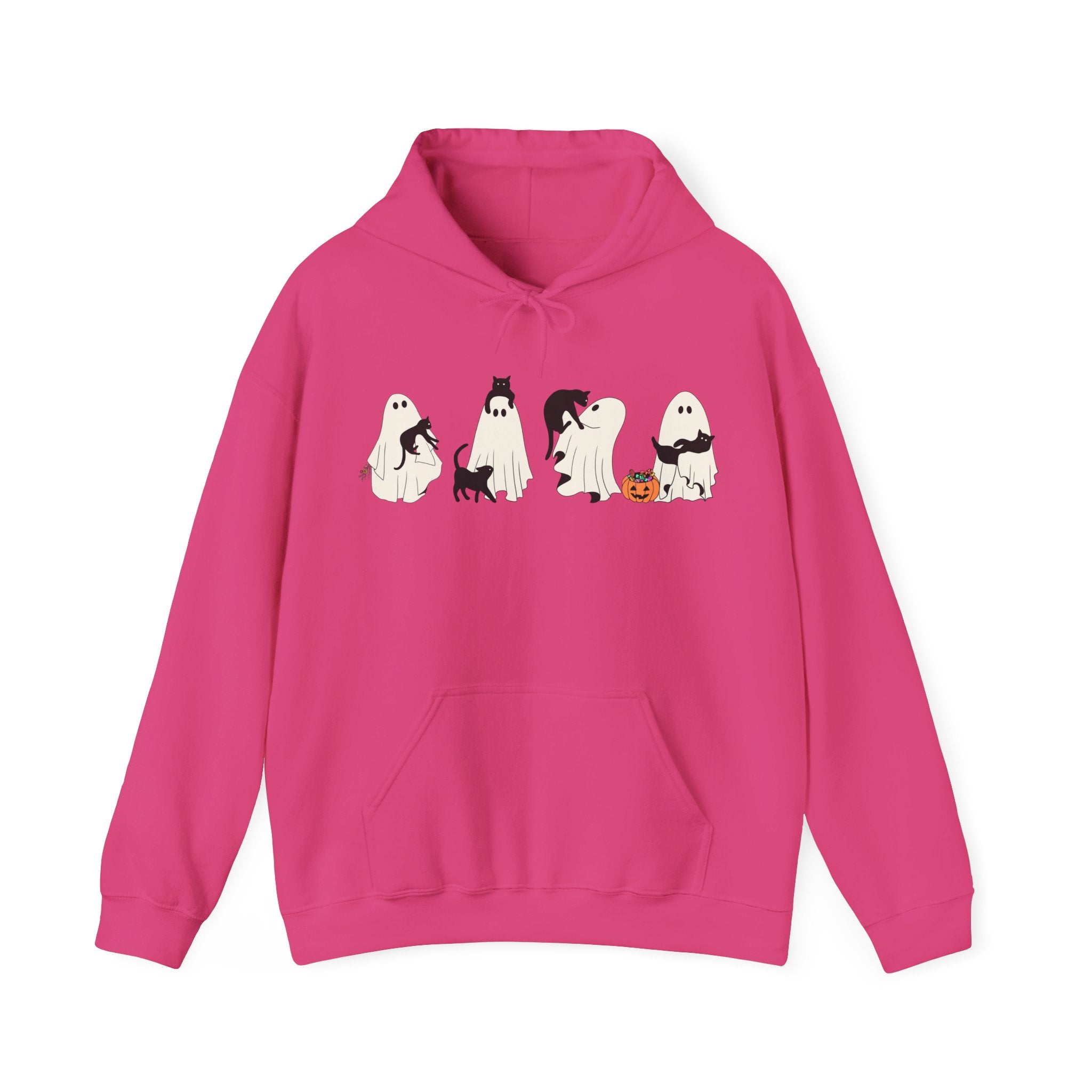 Ghost Cat Chaos – Halloween Cat-Themed Hoodie