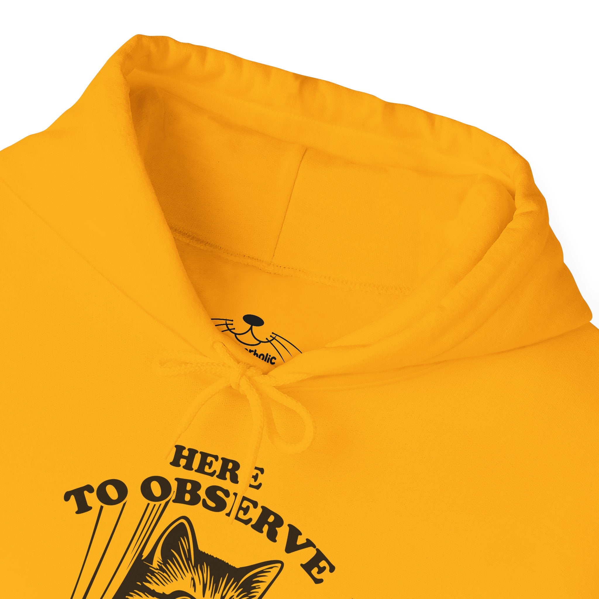 Here to Observe Human Behavior - Cozy Cat-Themed Hoodie