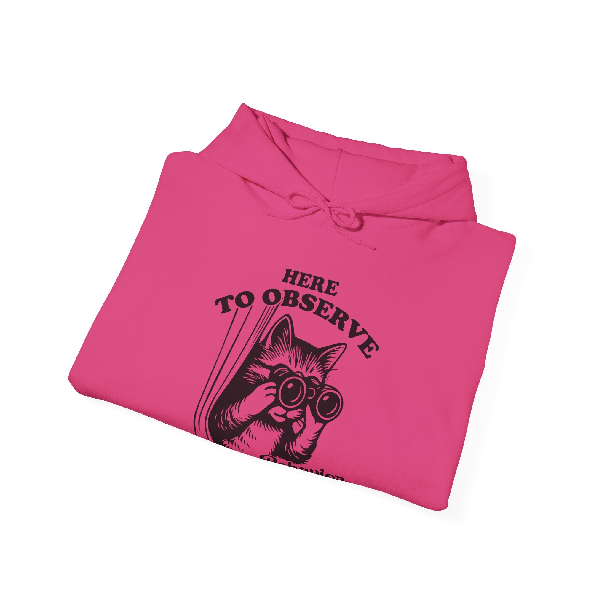 Here to Observe Human Behavior - Cozy Cat-Themed Hoodie