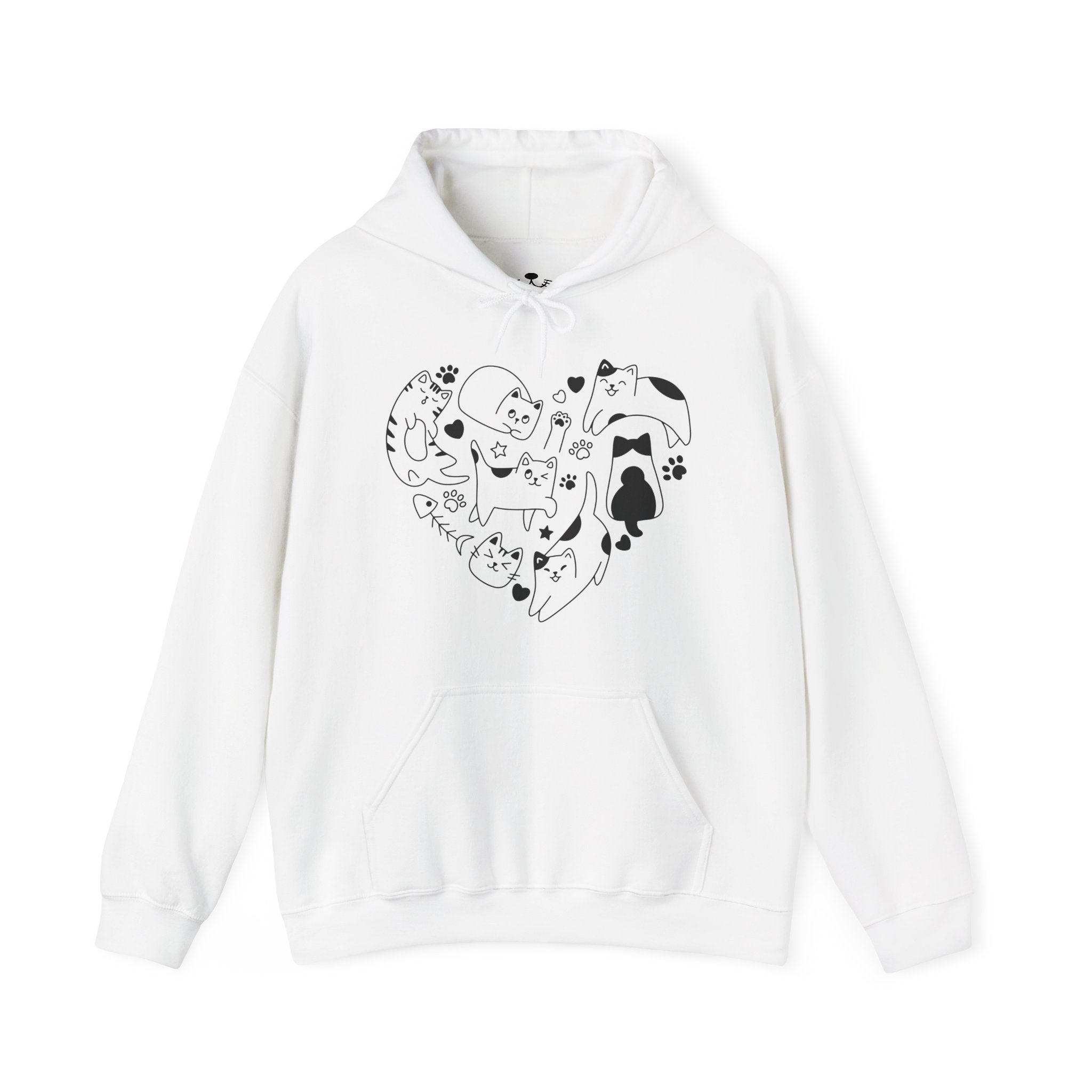 Cat Love Cluster - Cozy Cat-Themed Hoodie