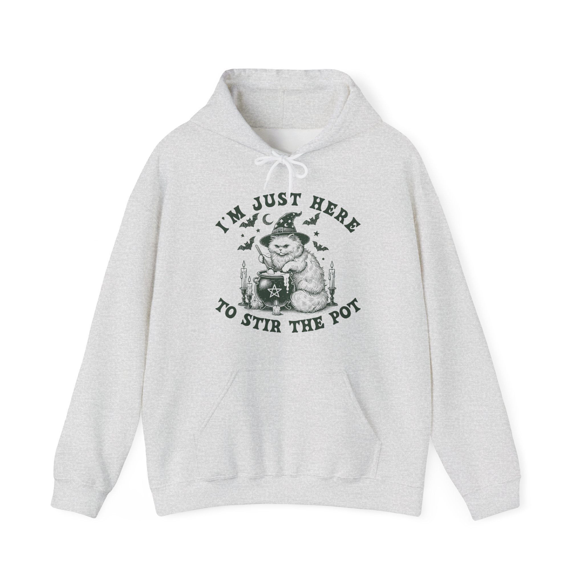 Here to Stir the Pot - Cozy Cat-Themed Hoodie