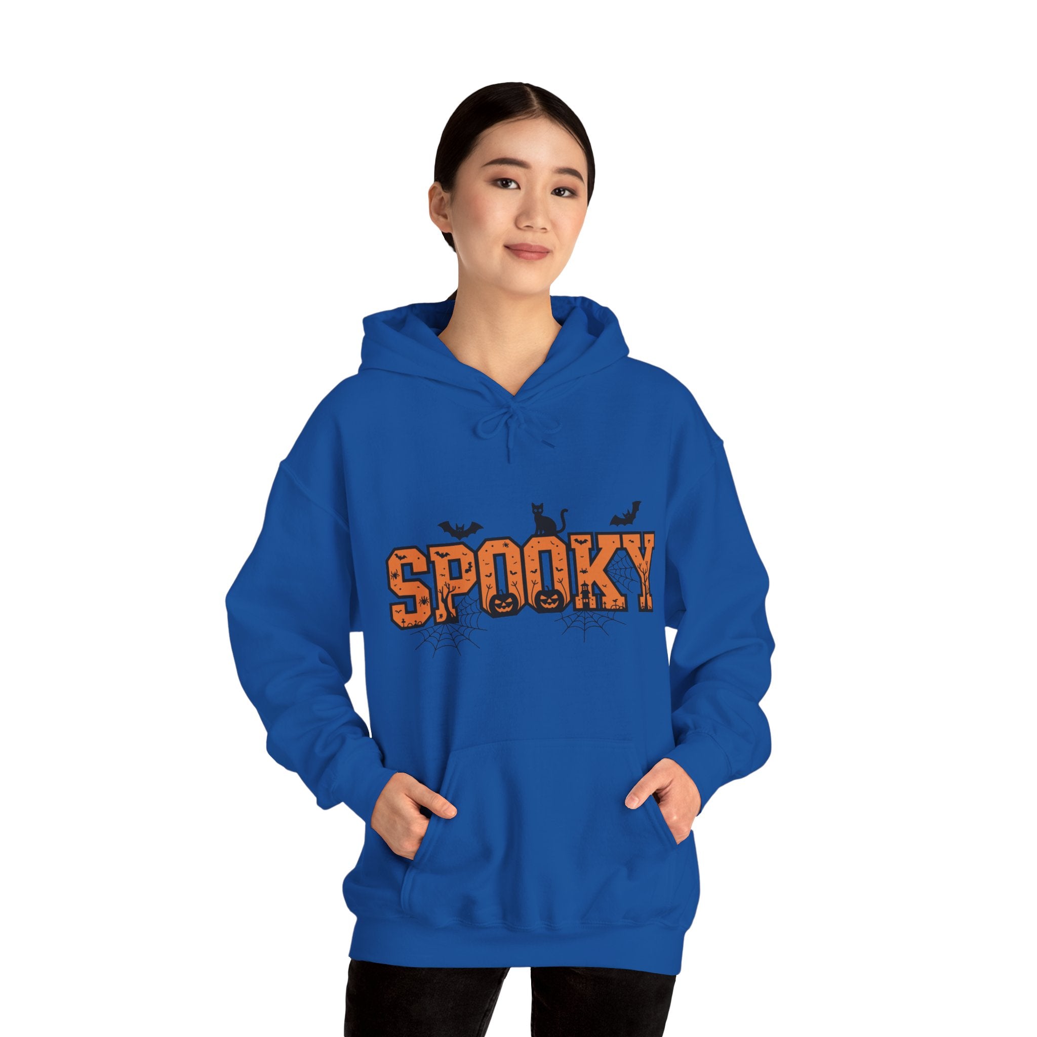 Spooky Varsity – Halloween Cat-Themed Hoodie