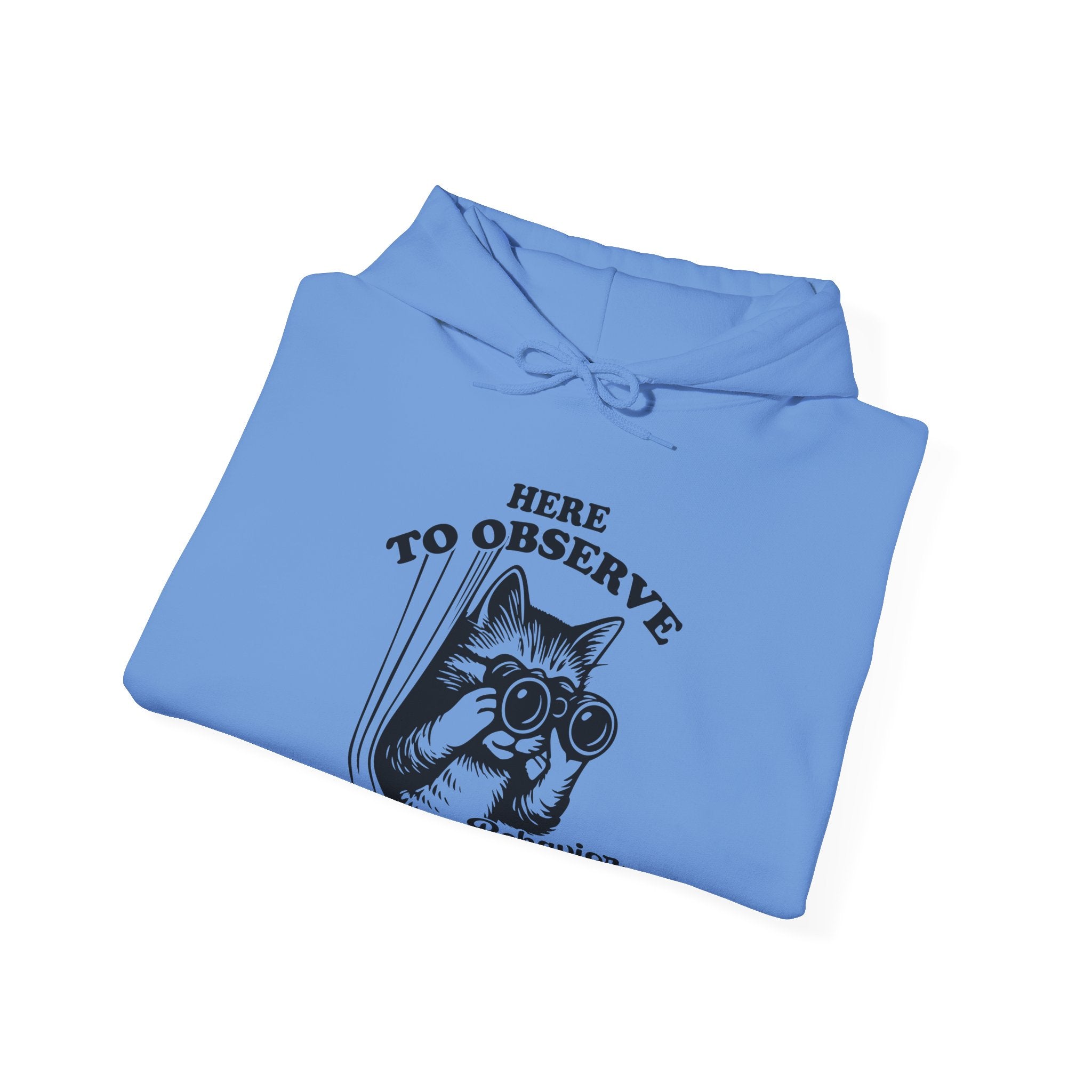 Here to Observe Human Behavior - Cozy Cat-Themed Hoodie