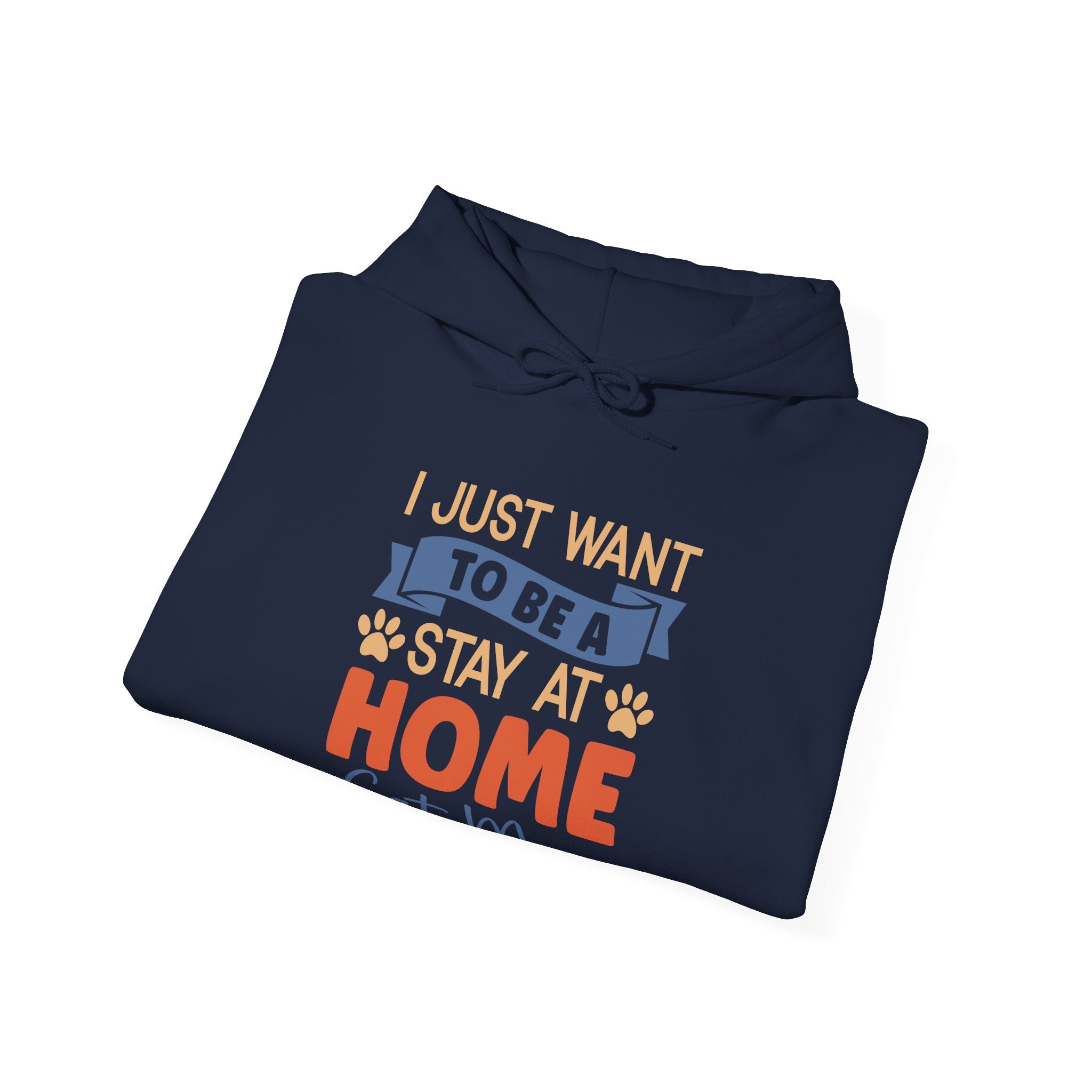 Stay at Home Cat Mom - Cozy Cat-Themed Hoodie