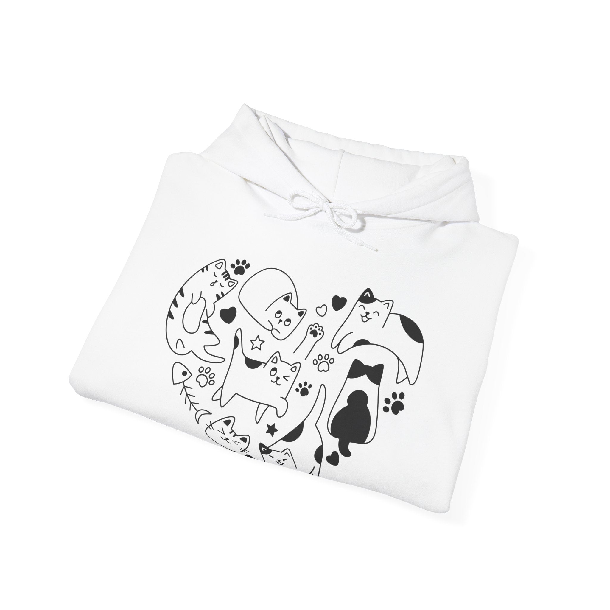 Cat Love Cluster - Cozy Cat-Themed Hoodie